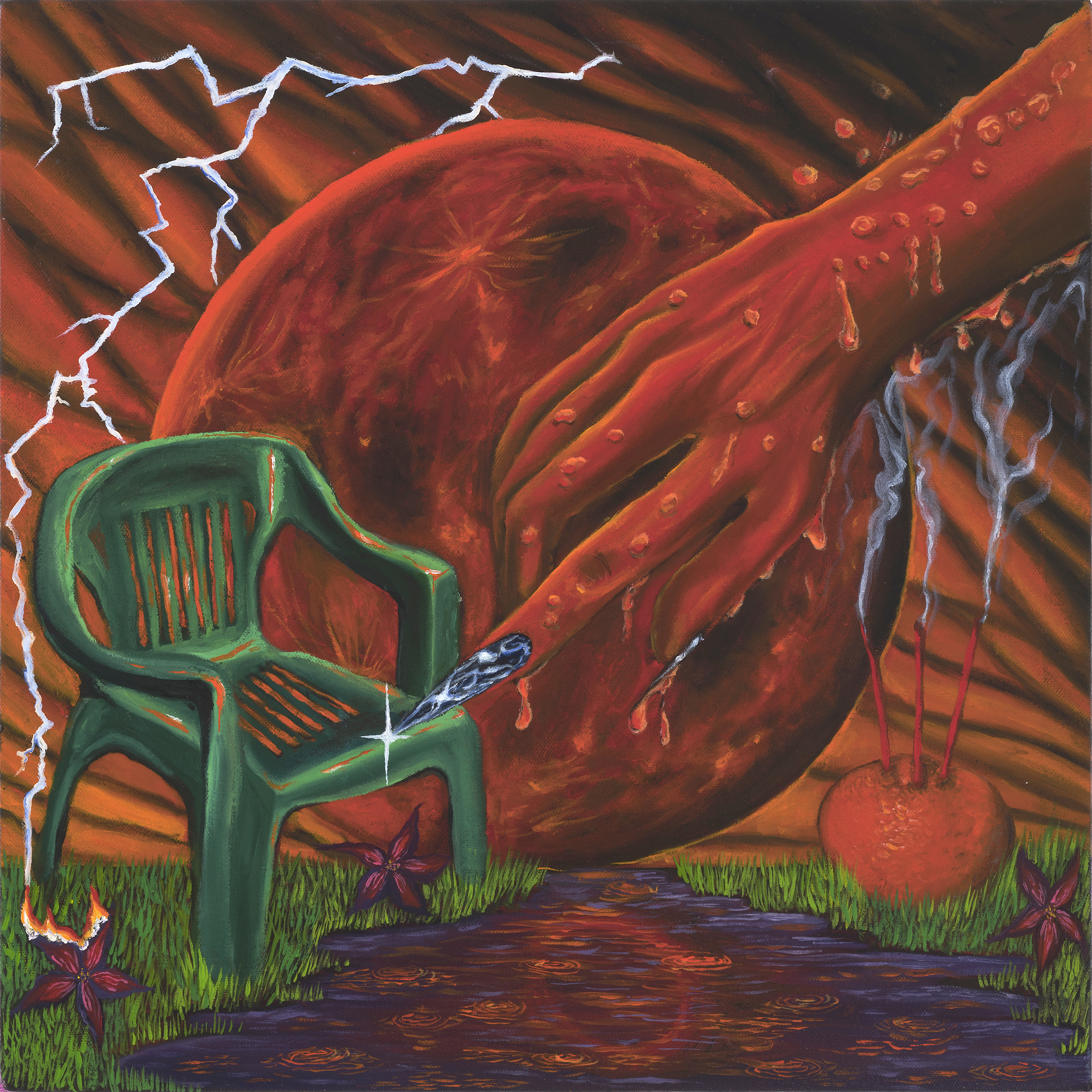 Sacred and Sacred (2021), oil on canvas, 50 x 50 cm. Photo: Brenton McGeachie