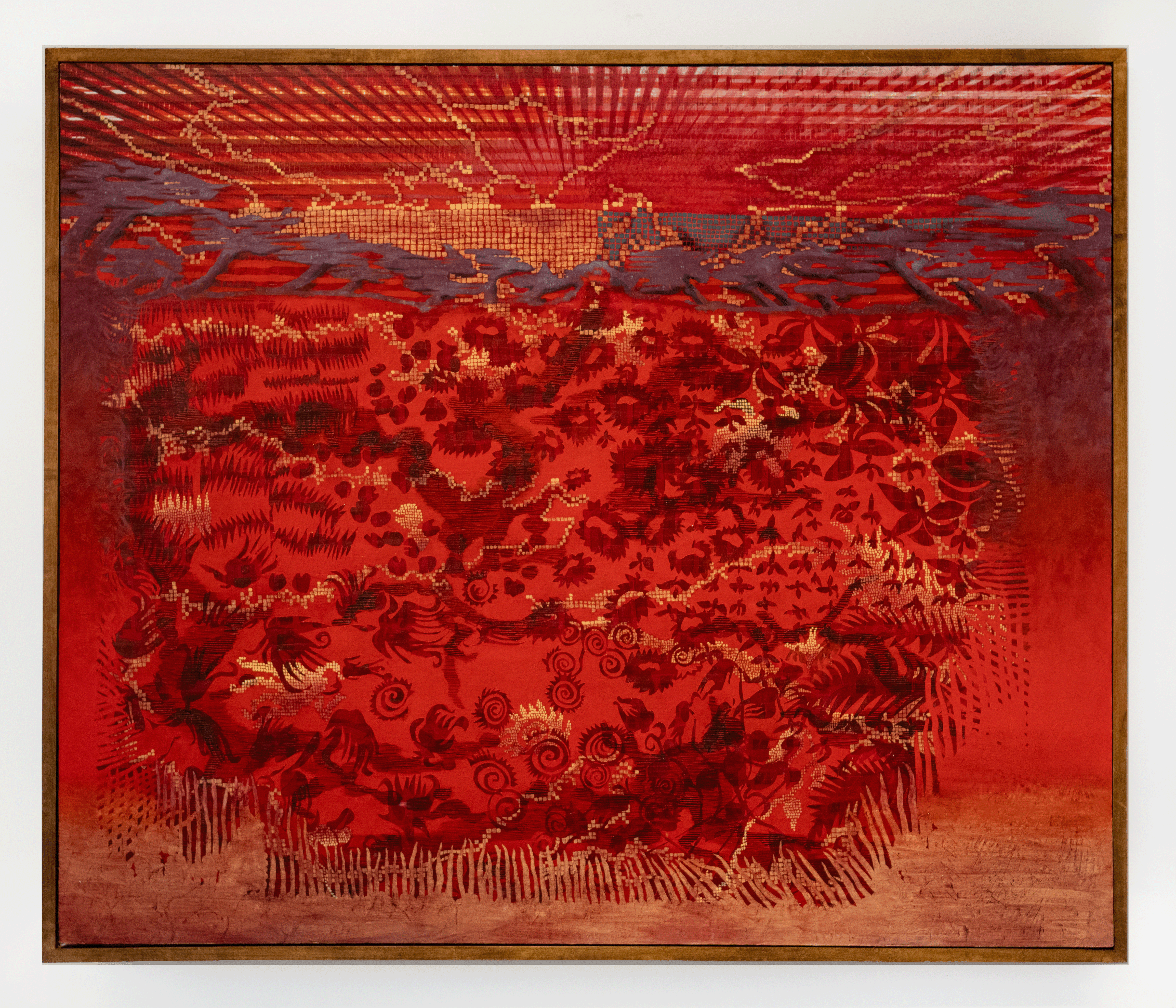 "The Pancake Thrown at a Painting from the Perspective of a Bird (On a Spectrum of Sons of Bitches to Bosta)," 2023, Oil on Panel 56” x 48”