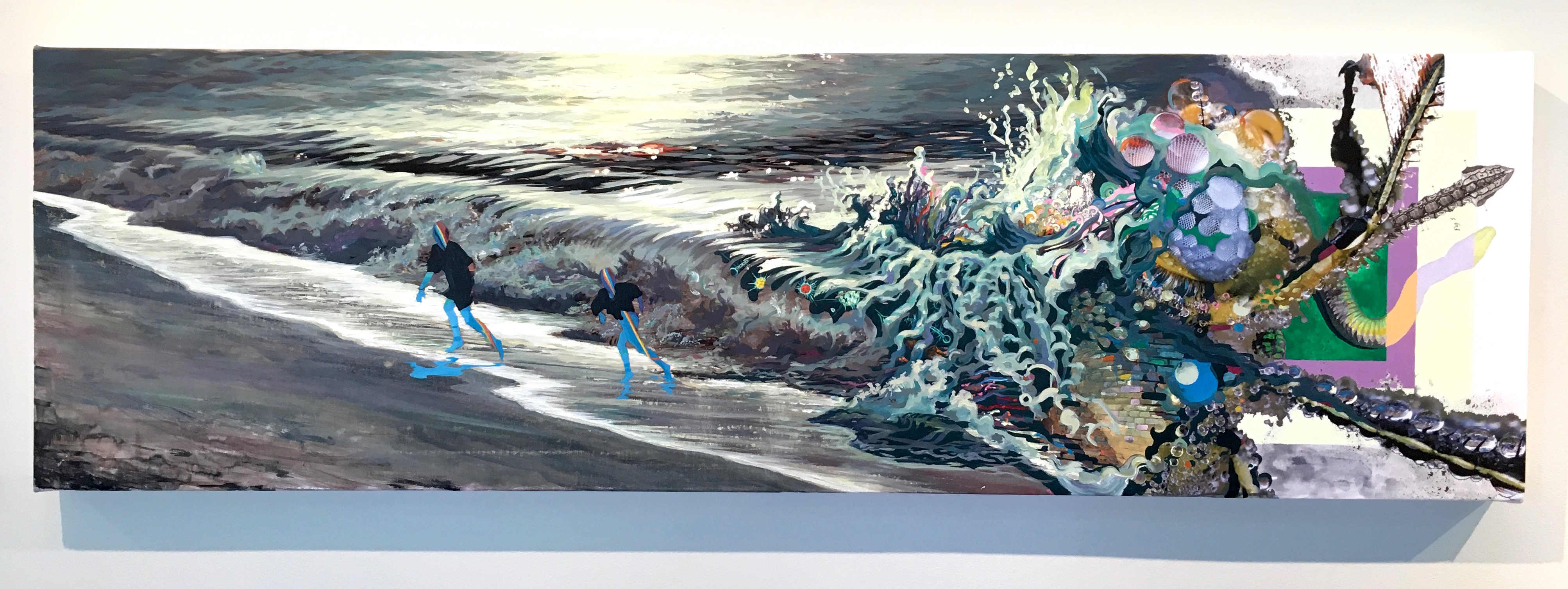 Sea Monster, mixed media, 12" x 48", 2019