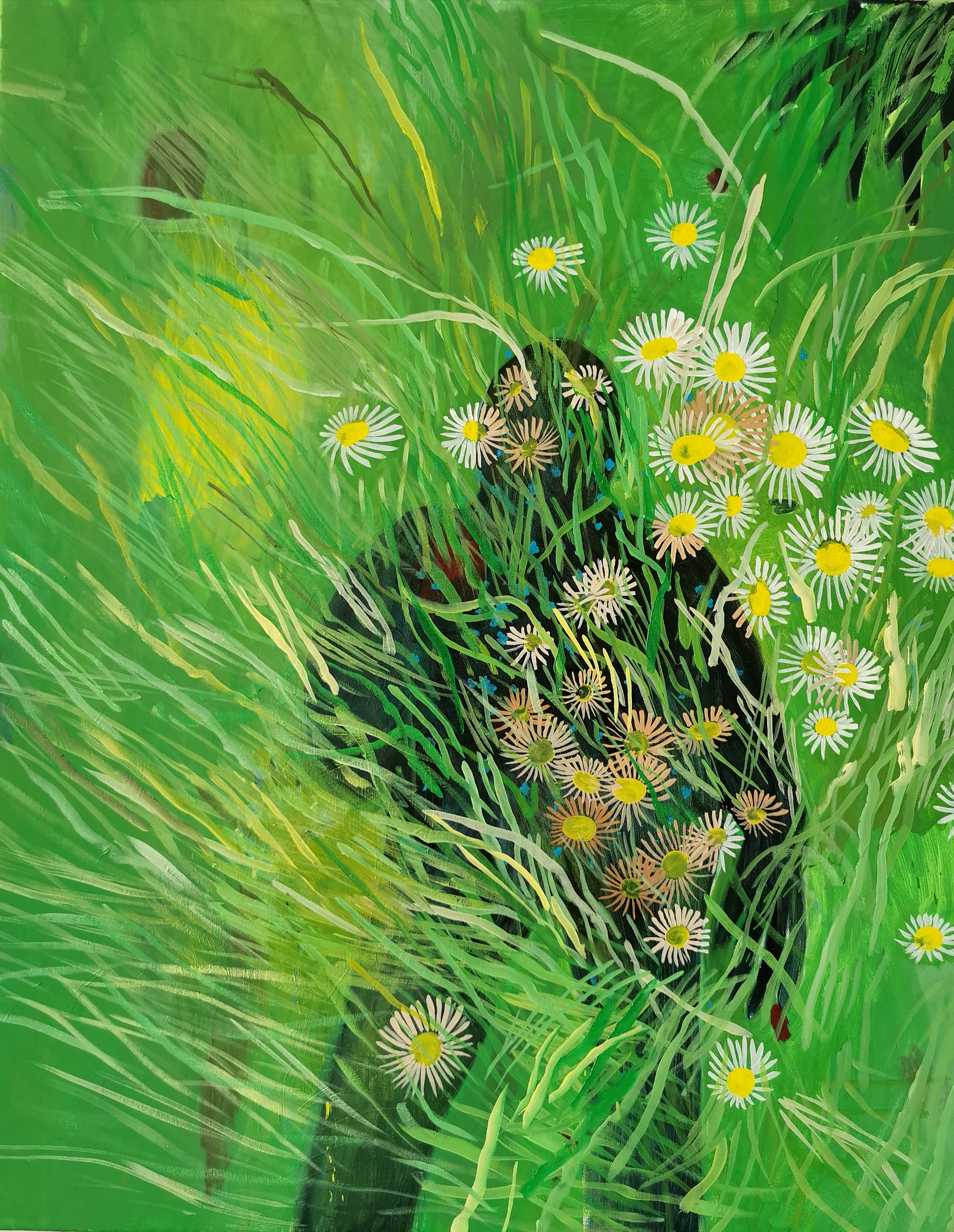 Field of flowers, acrylic and oil on canvas, 100/80 cm