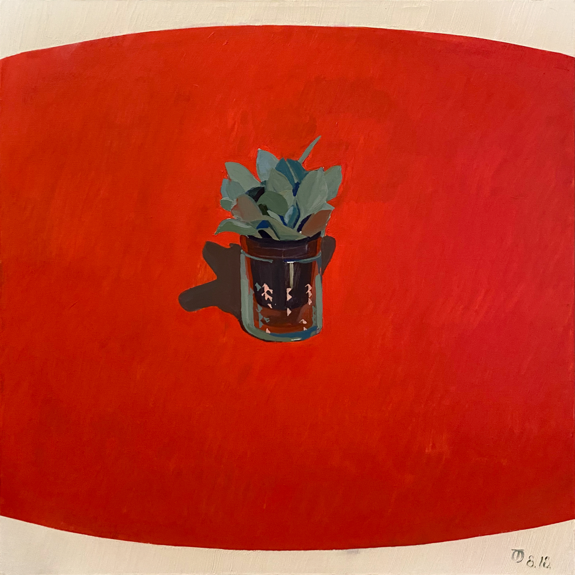 Red table 1 2018 Oil on canvas 24"x24" | 61x61