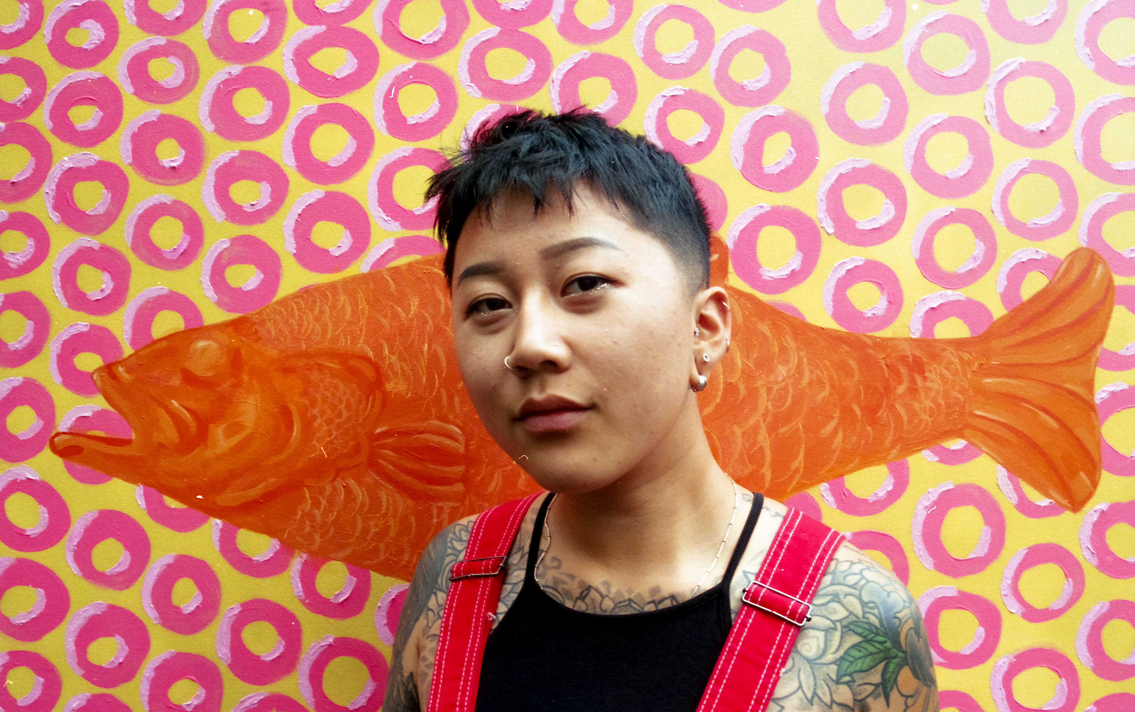 Cece and their painting, SF, 2019