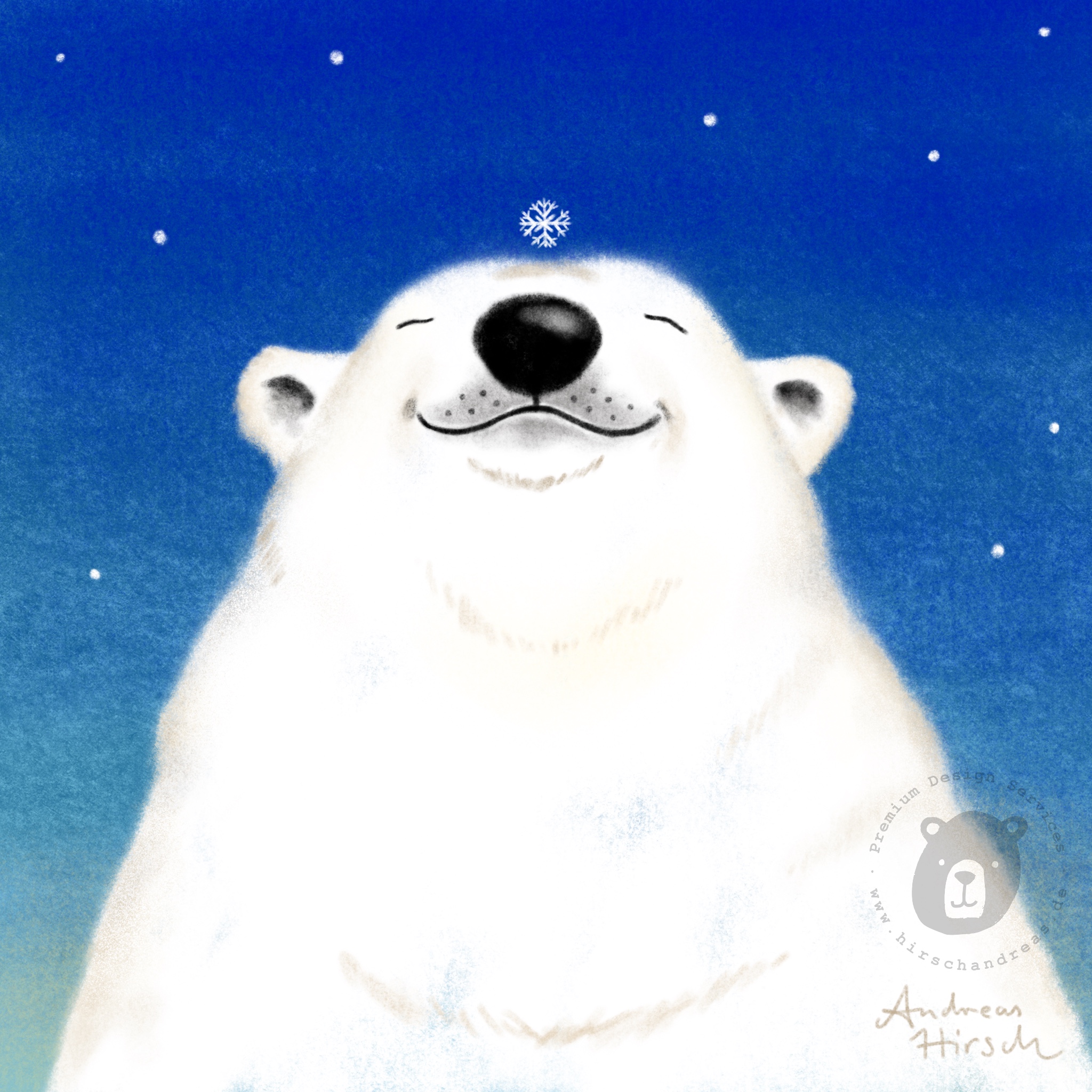 Polar Bear digital pastel chalk