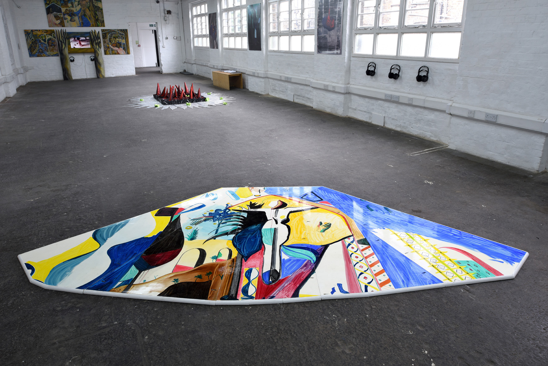 The Martyr, 2017. Oil and alkyd on MDF, approximately 300x400cm