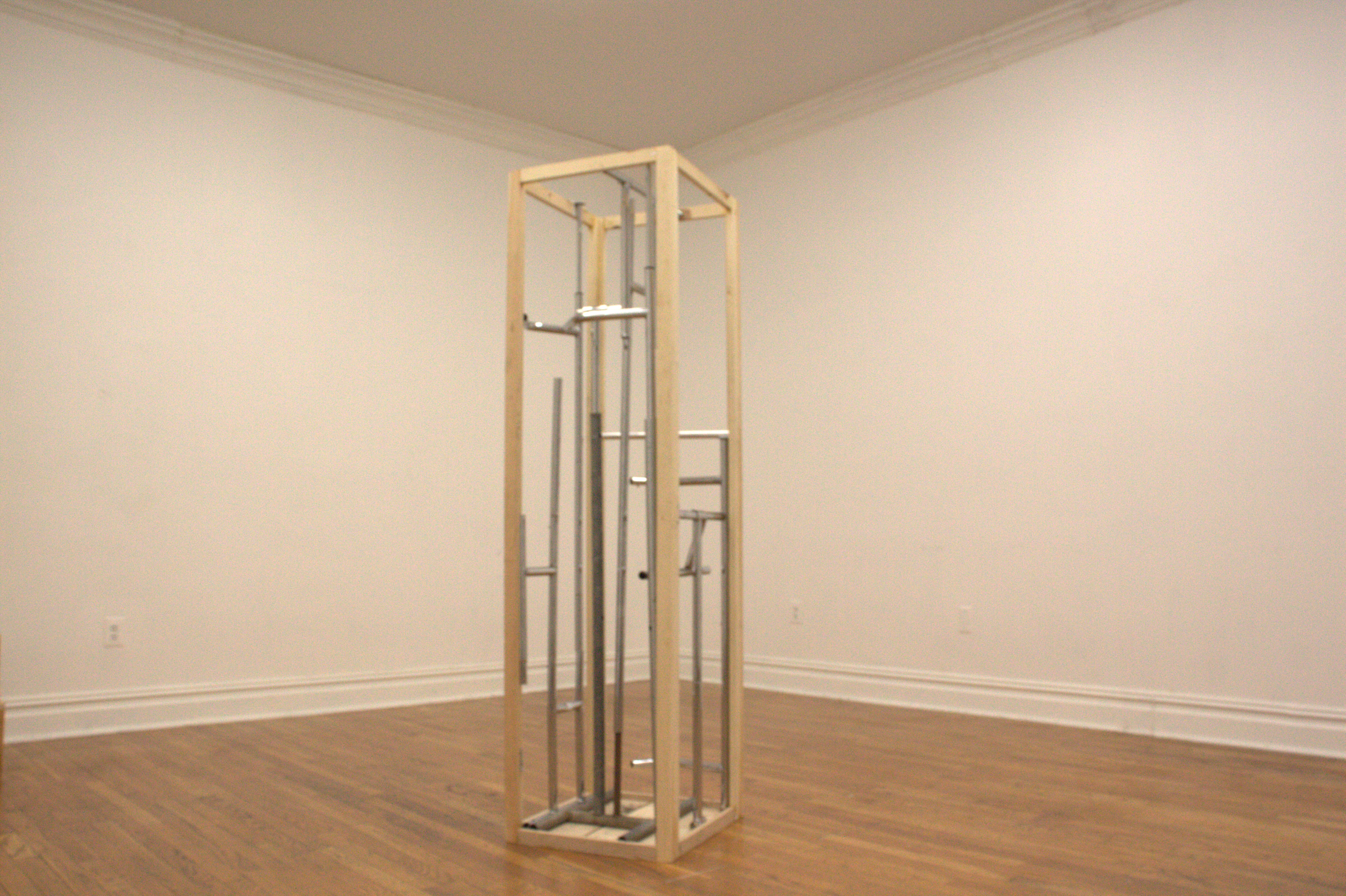 Papa,Bent Aluminum and Galvanized Steel with Found House Parts,  72 x 19 x 21  inches, 2025