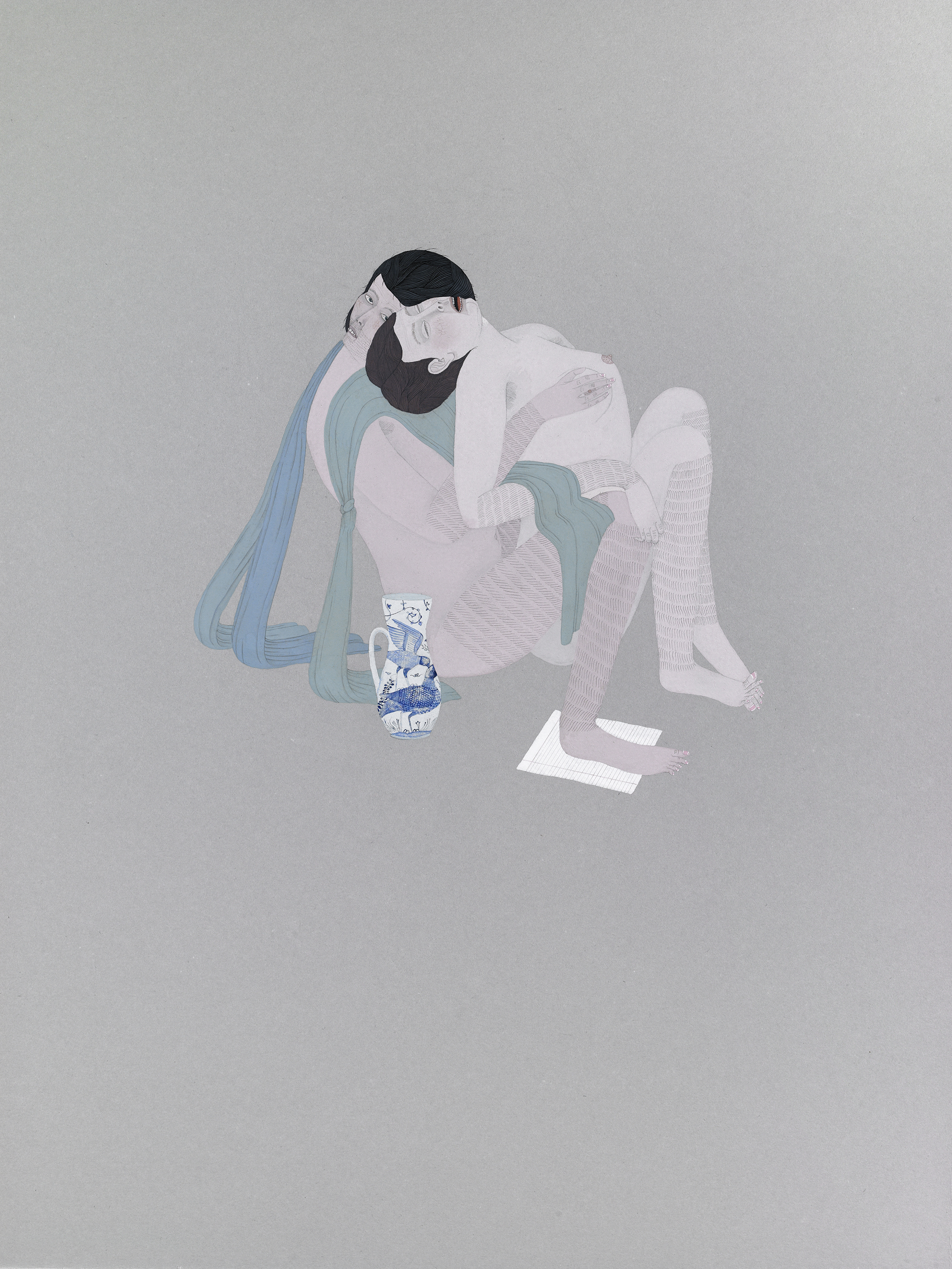 Lovers with Blue Ceramic