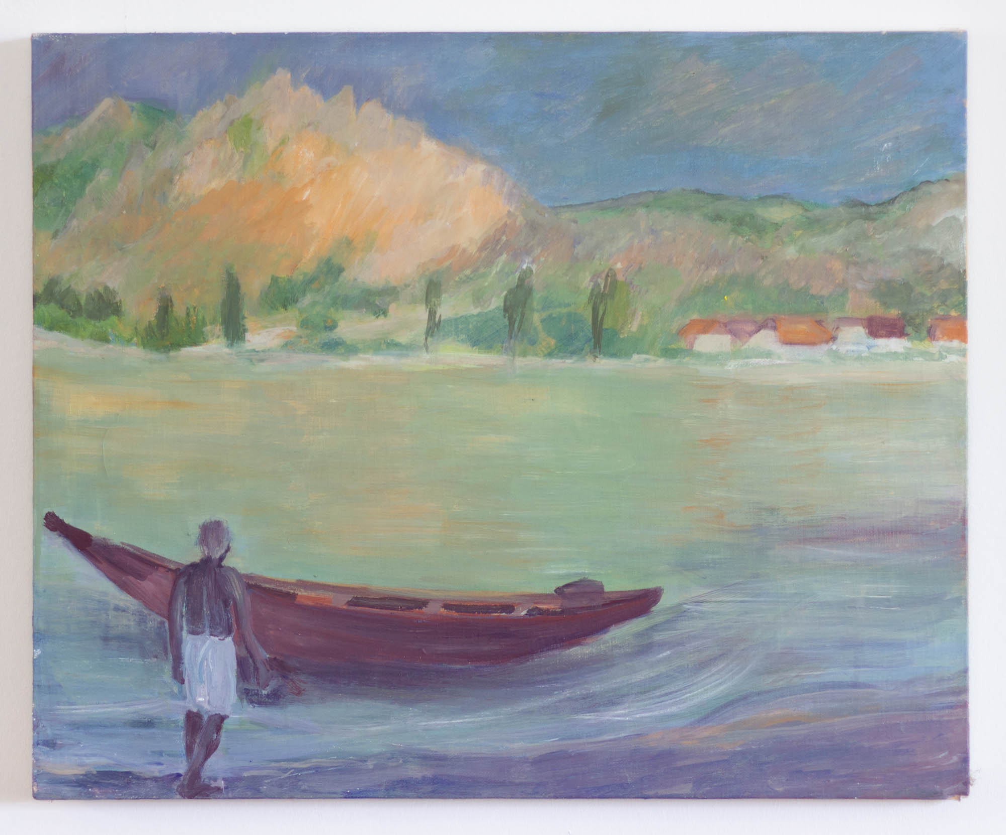 Barge I, Egg Tempera/ Canvas, 2021, 35x61