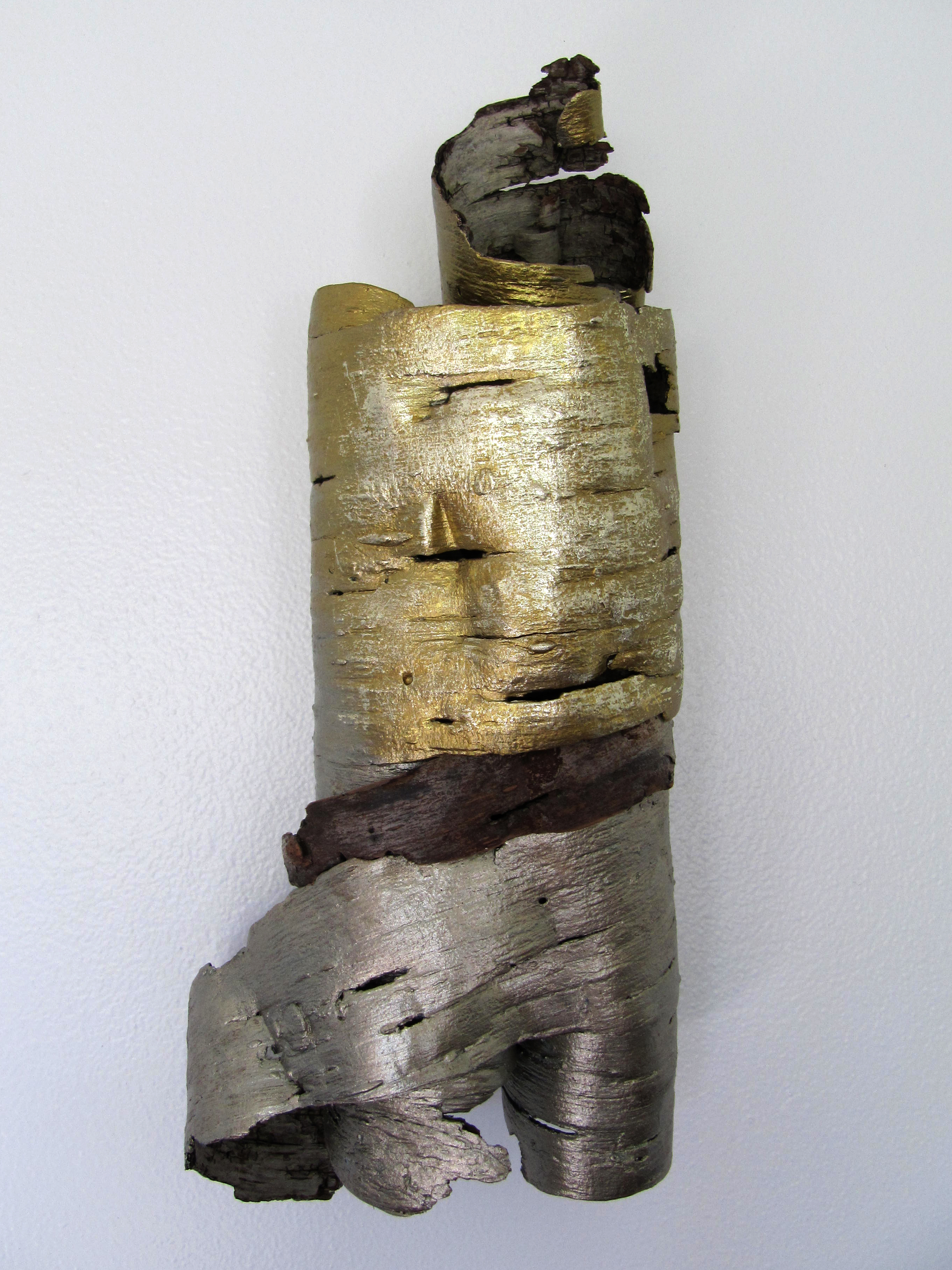 Washed Up Artifact #7, 8 x 16 x 7 inches, variable sizes, beachwood and hot-pressed foil