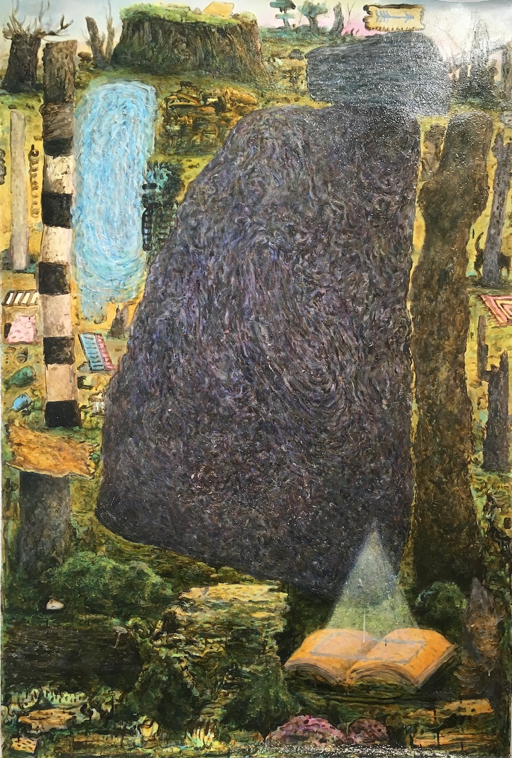 David Kearns, Book of Spells, 2019, Acrylic on Arches, 78.5 x 53 in.