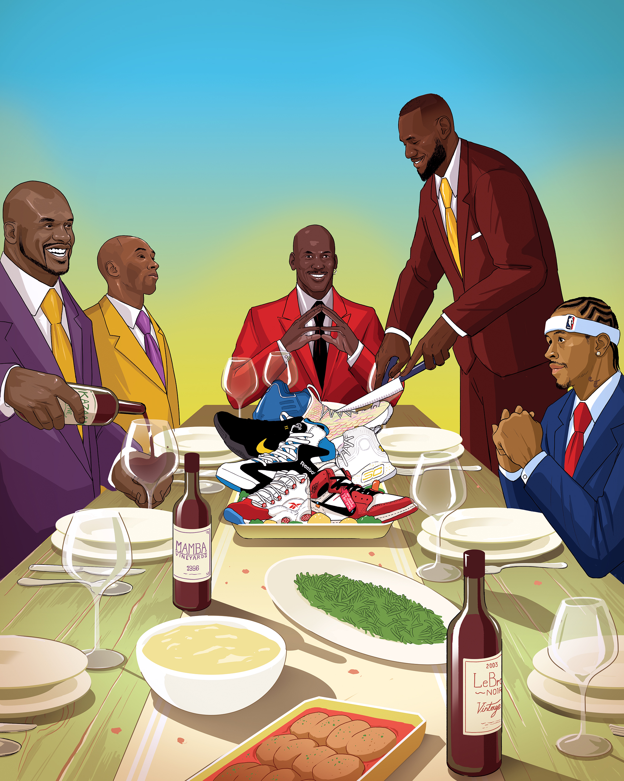Thanksgiving illustration for Bleacher Report's Kicks division.  November 23rd, 2018.