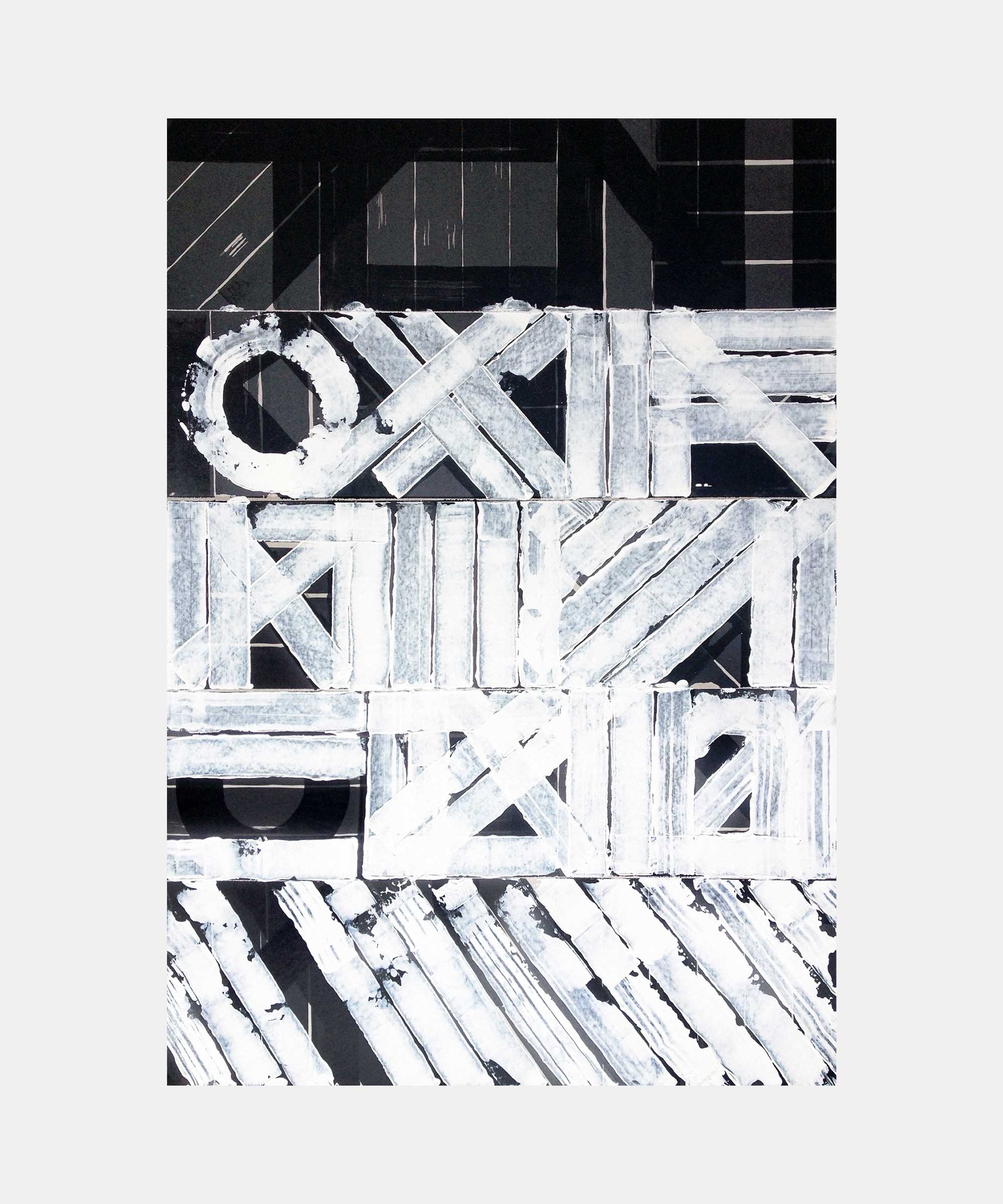 Circles and lines, 2015. Acrylic paint and ink on cardboard. 90&#160;×&#160;130&#160;cm.