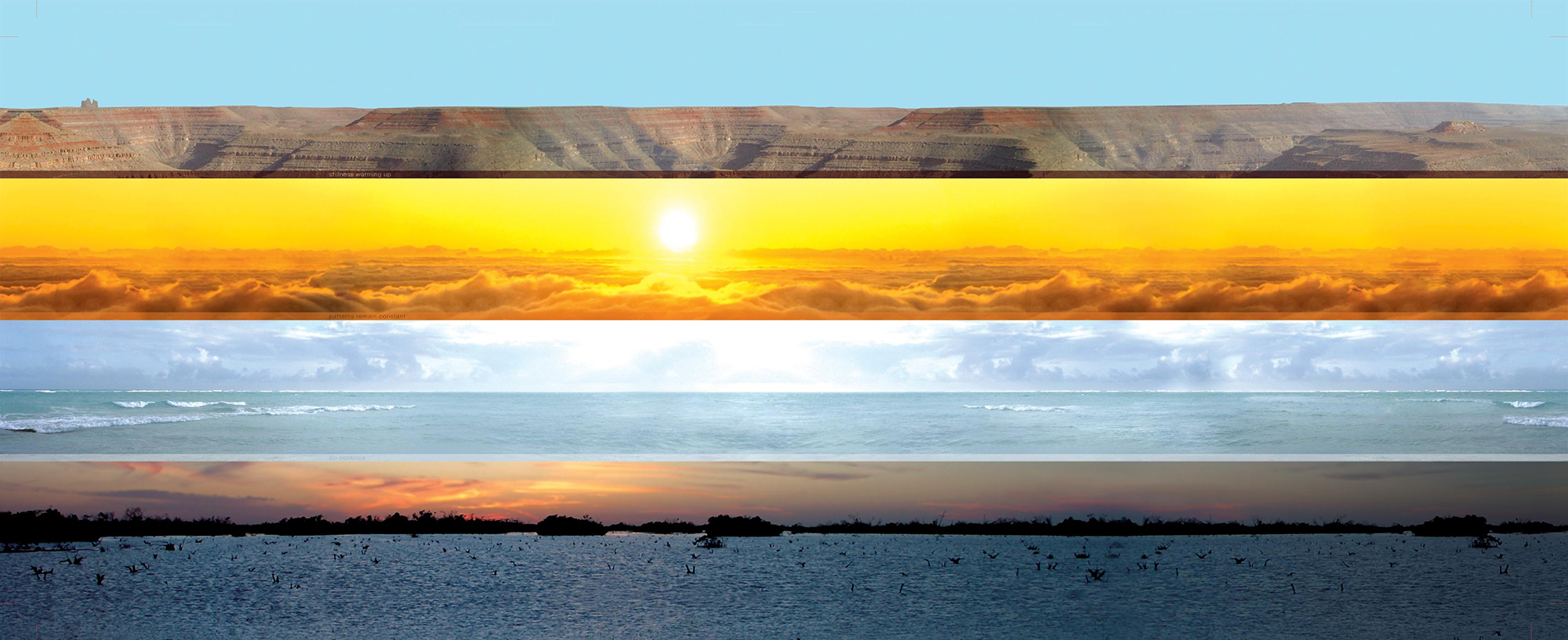 Homeland 3, High Orange, 2006; inkjet print and plexiglass, 15 x 40 x .5 inches.
