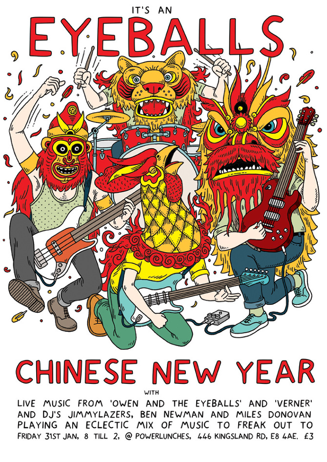 Owen and the Eyeballs Gig Poster