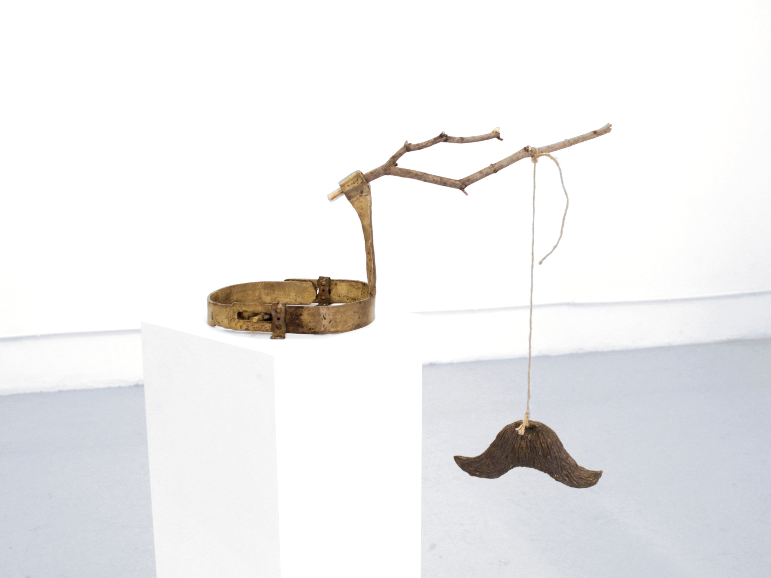 Crown | Bridle Performative Sculpture (Diptych) Materials: metal, bronze, wood, rope 2019