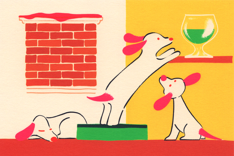 Pooch Party Winter Postcard