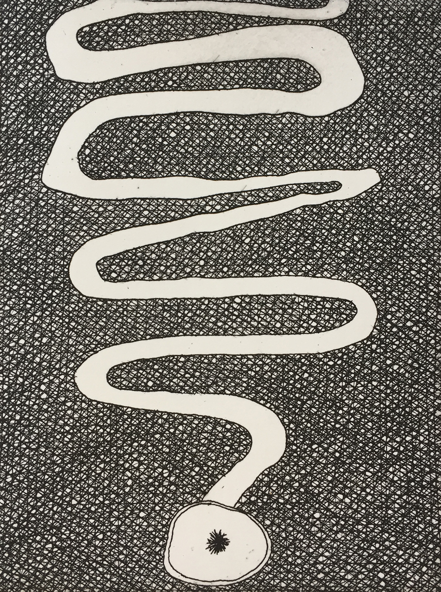 Das Ende des Arschlochs, 2018. Etching, 4 x 3 inches