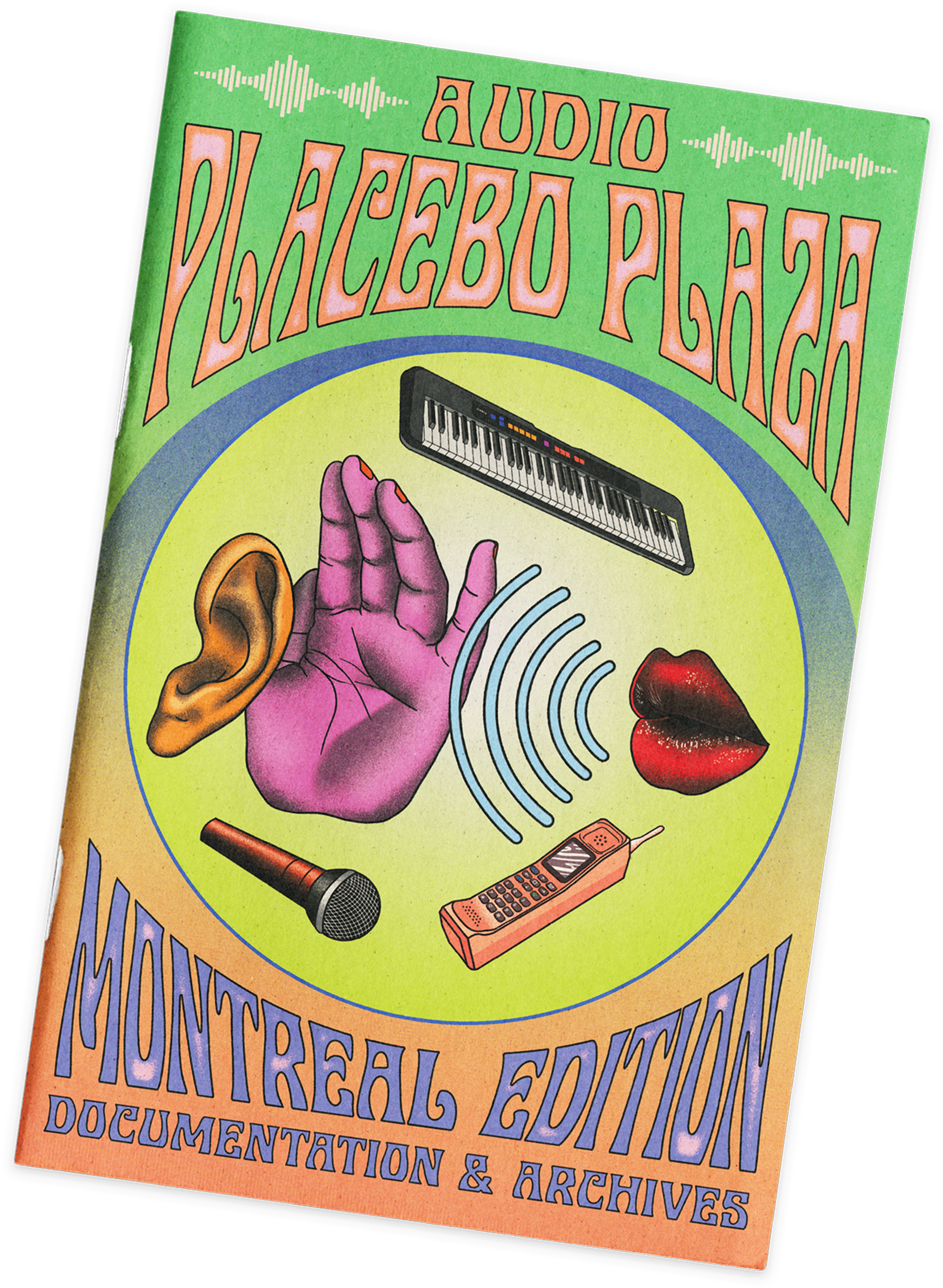 Archival zine for Audio Placebo Plaza at the 2022 Karachi Biennale.