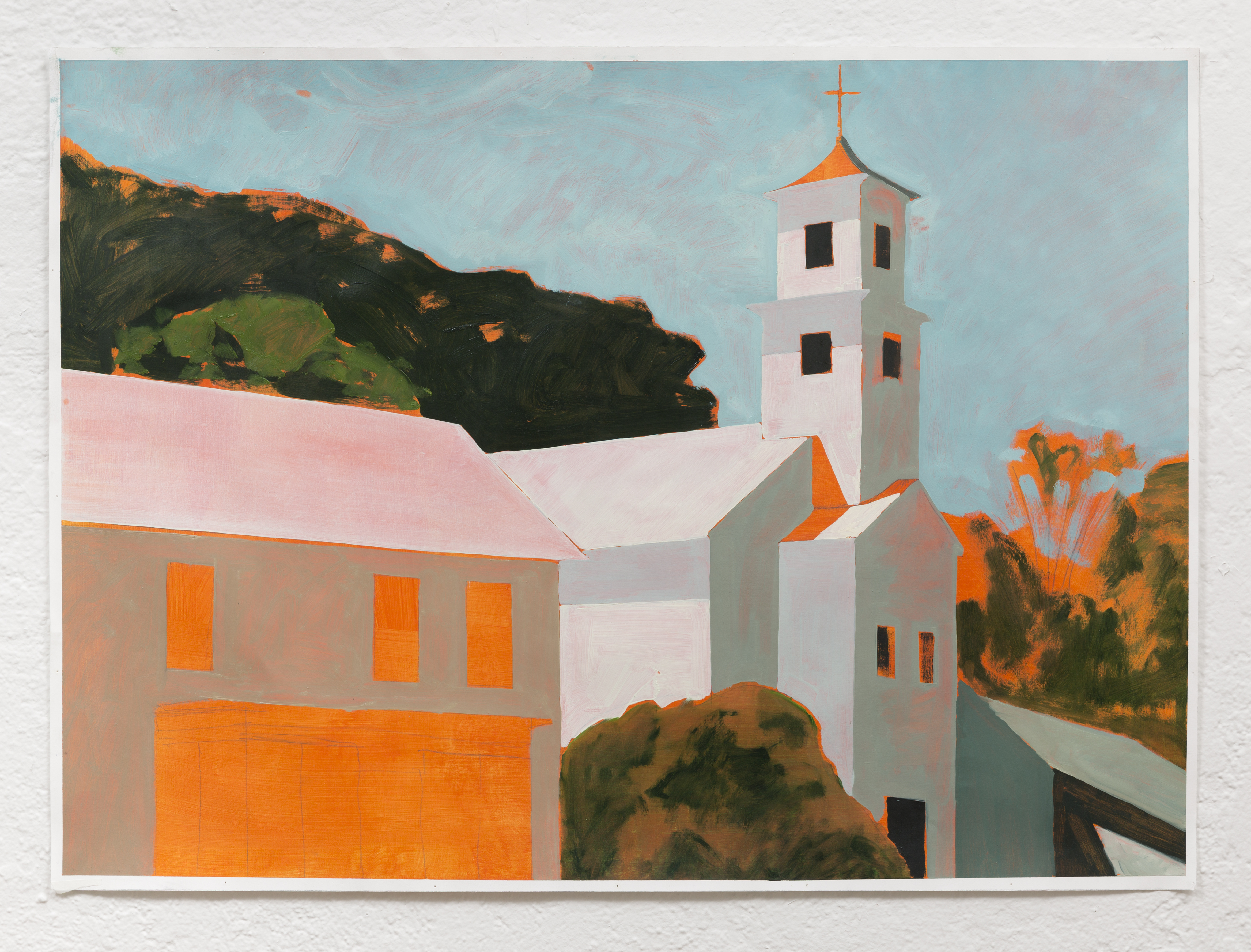 "The Church" oil on paper, 22 x 30 in., 2017