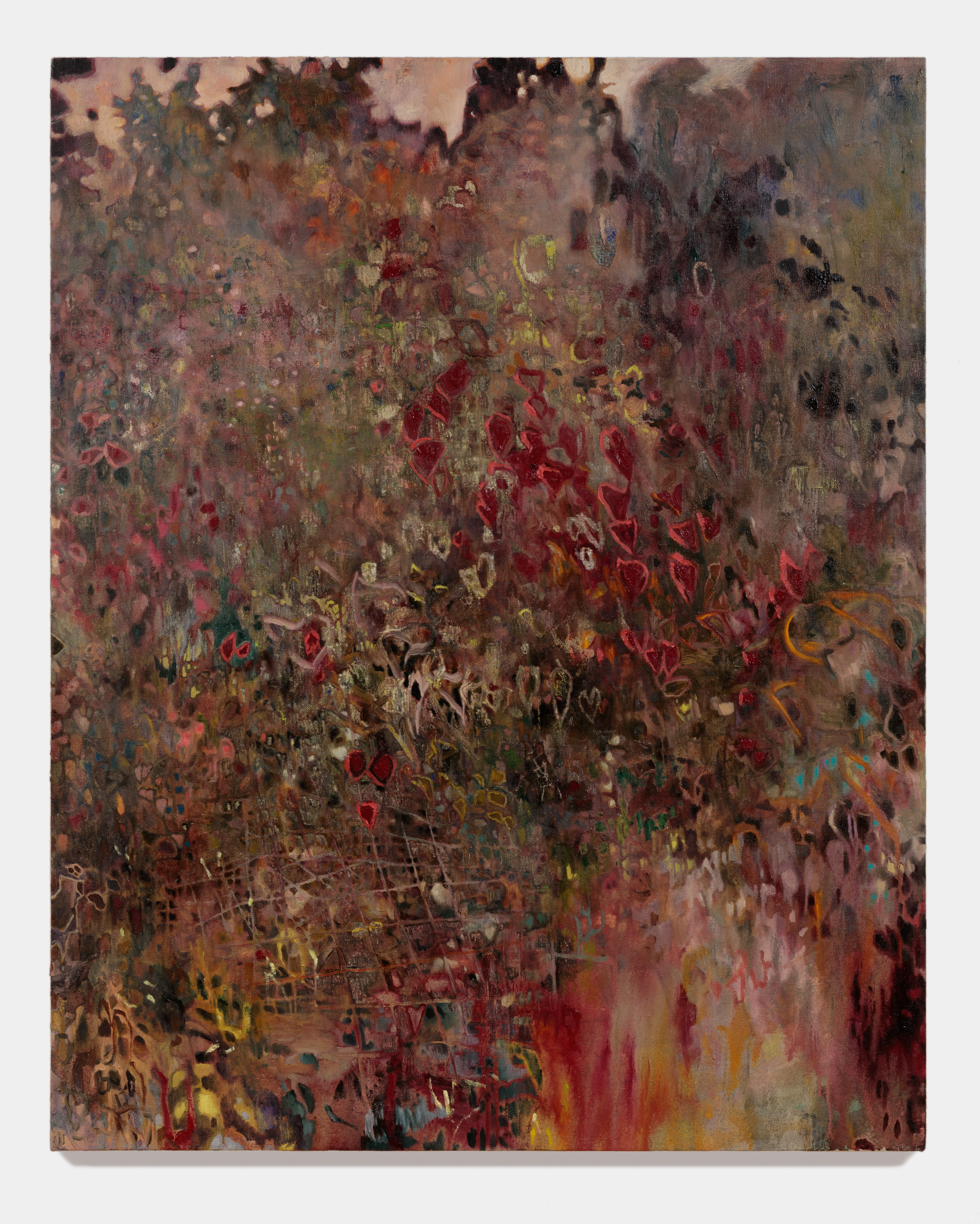 the listeneroil on linen panel50x40"2023Sitting in that same garden one day, I felt the seed of something quiet appear and I tried hard to listen to it. The real soundlessness arrived the following year in the full part of summer. This painting follows the growing memory of the arrival of the seed of the quiet.