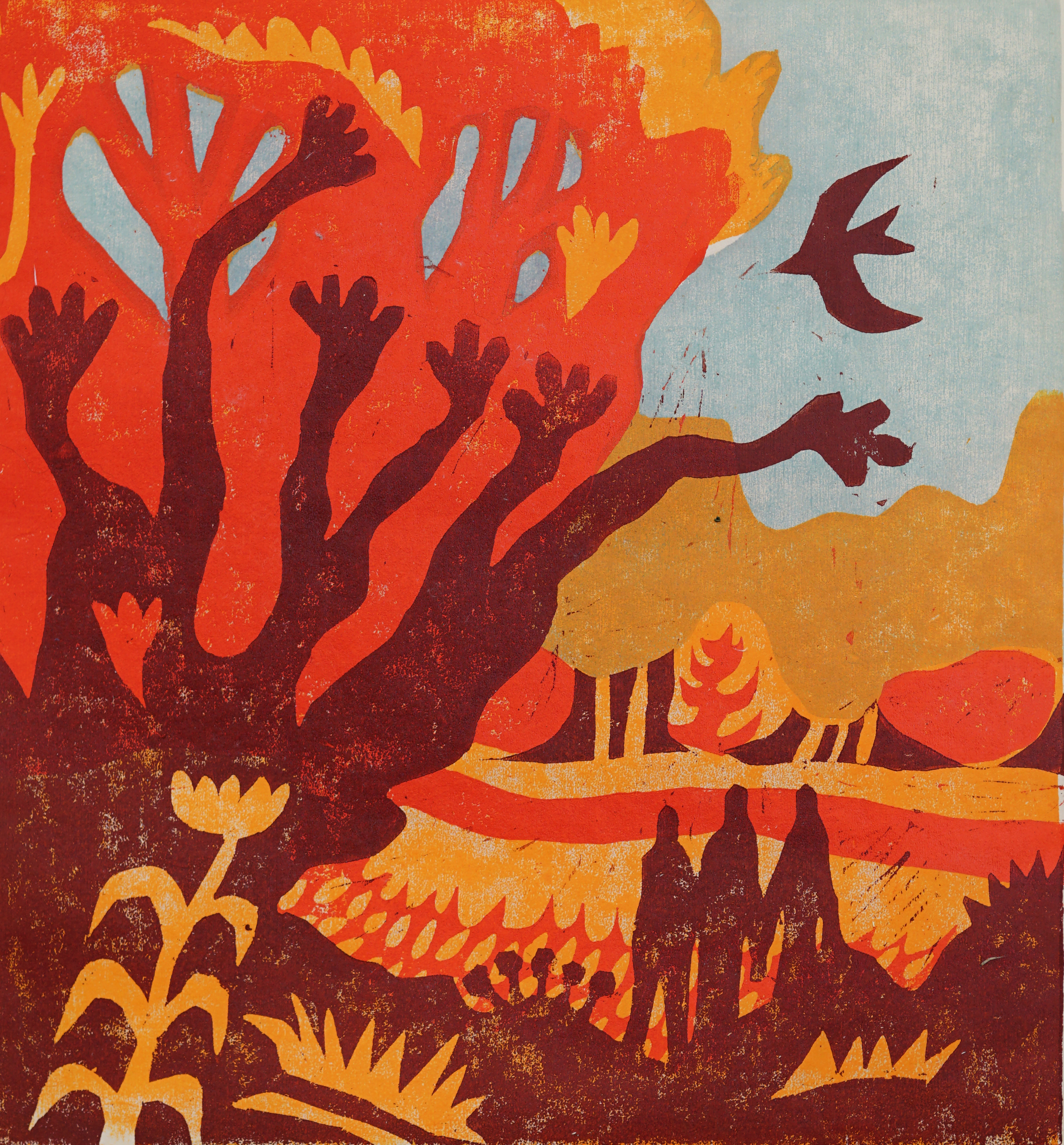 In These Waning Days All We Have Is Each Other / four-layer woodcut