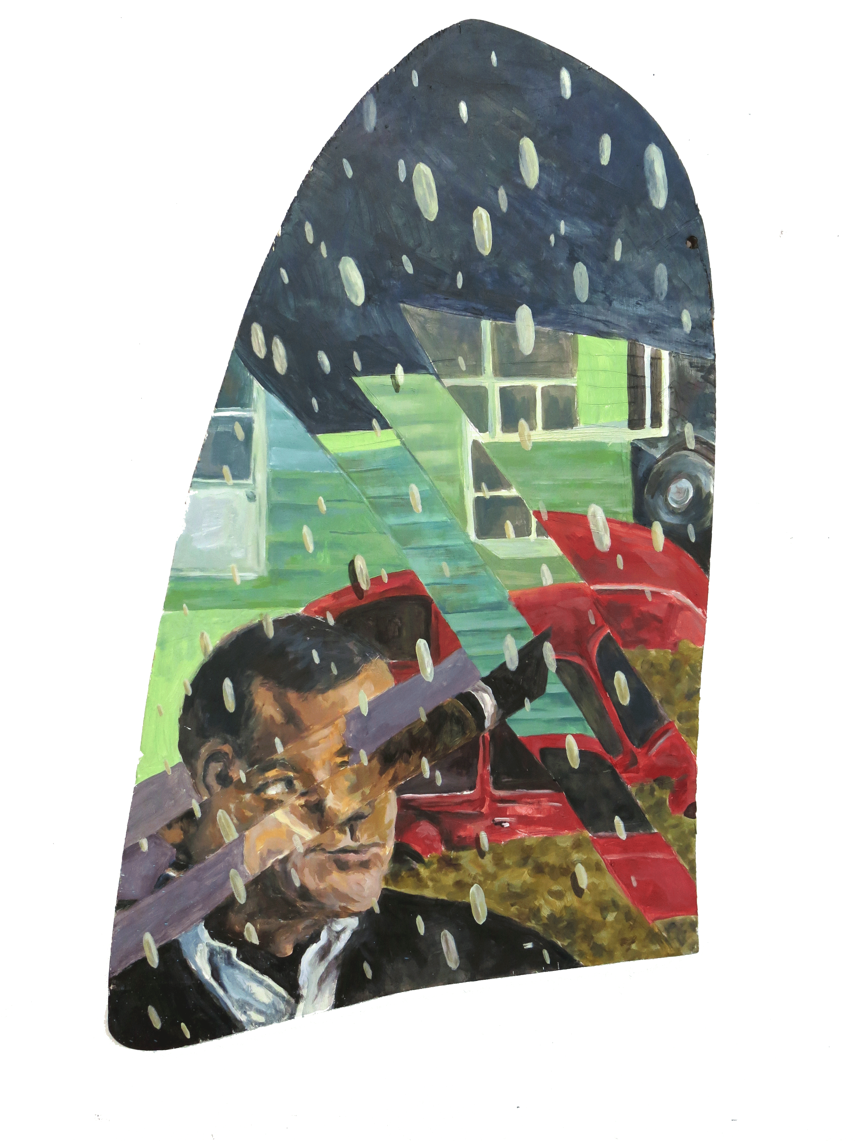 Grain Rain, oil on canvas, 18x42