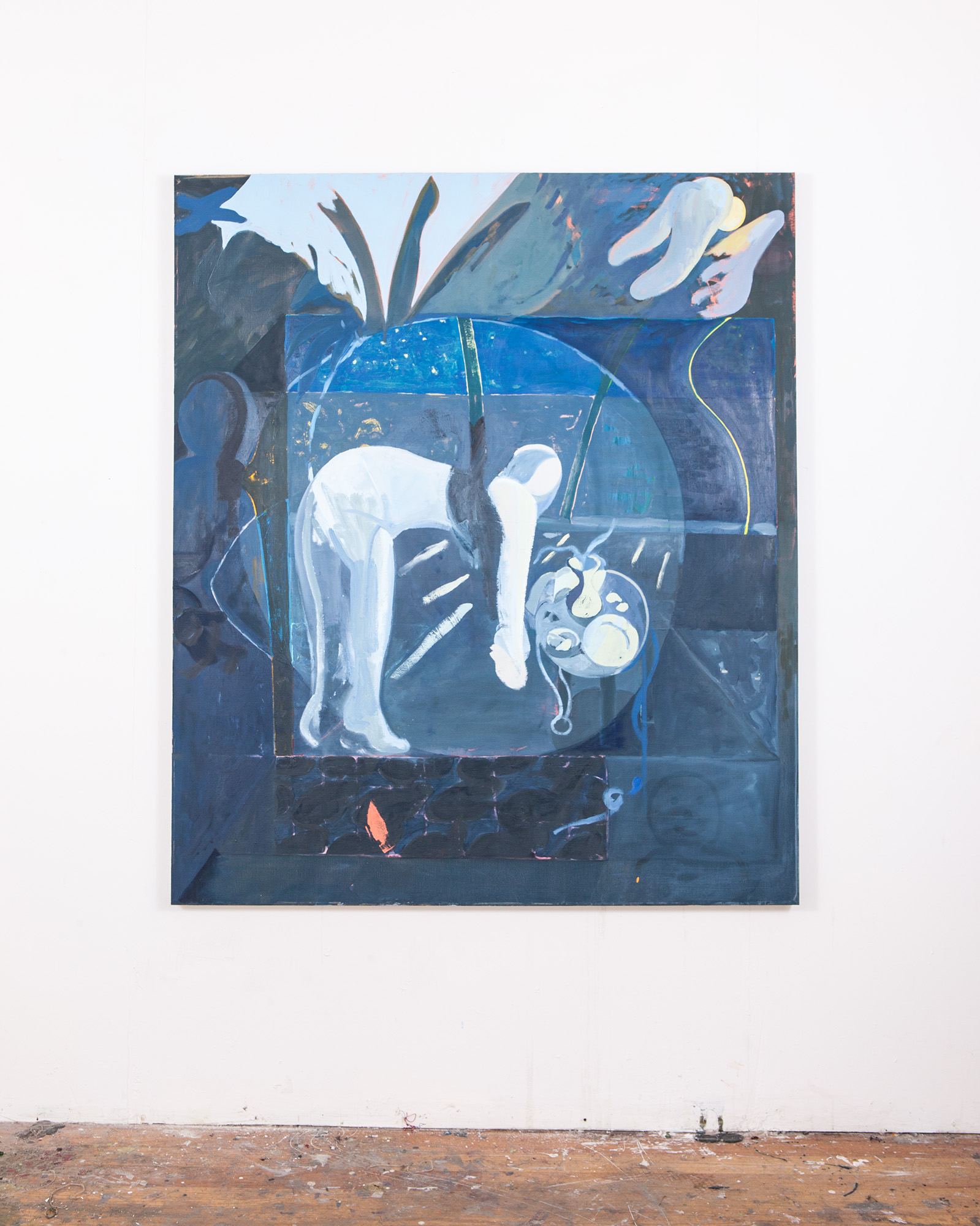 Voyeur's View, 2013-2016. Oil on Linen, 56 1/2"x48"