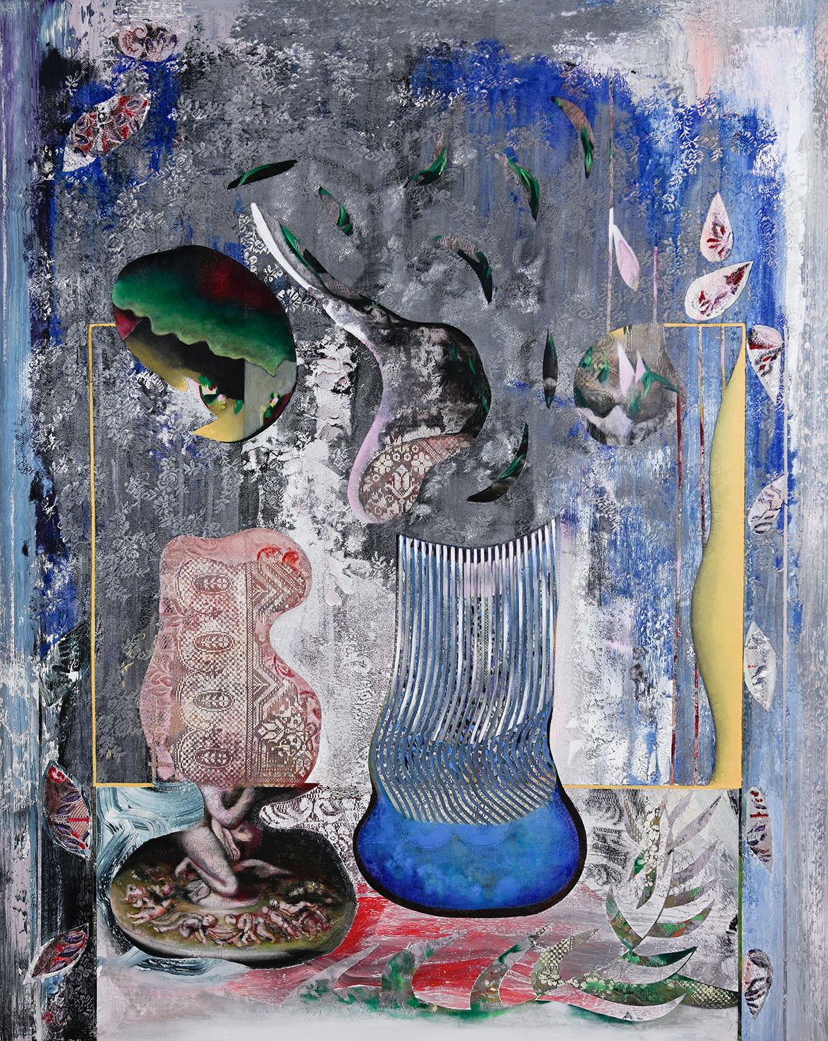  Kim Benson, In the Garden of Darkness and Dreams, 2020, 74 x 60", oil on canvas