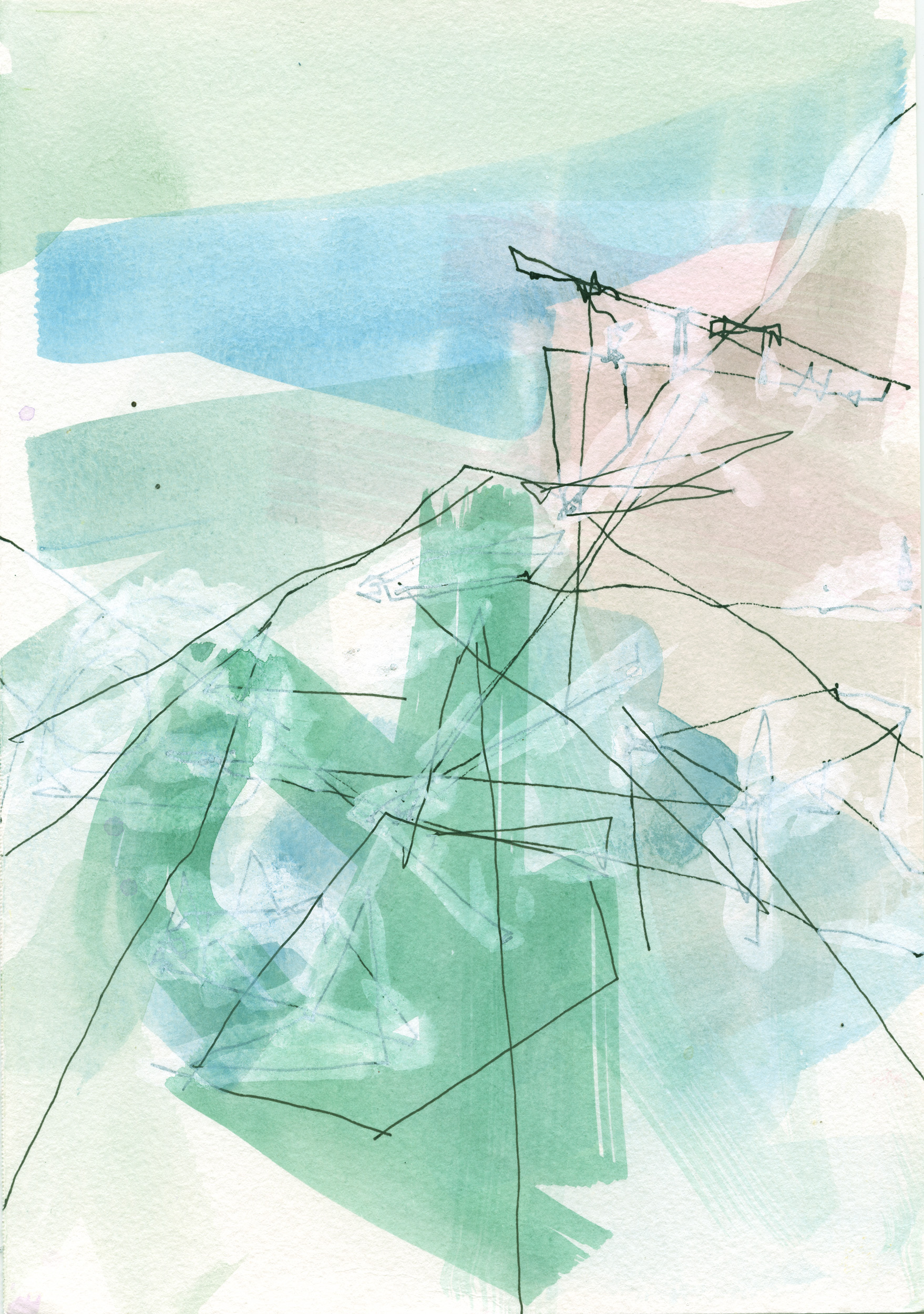 2513, watercolor and ink on paper, 10 x 7 inches