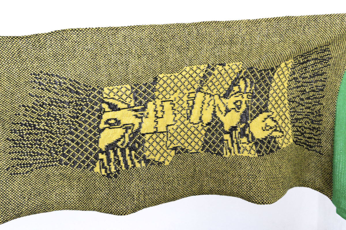 Detail. Wool fabric, knitted on a single-bed digital knitting machine.