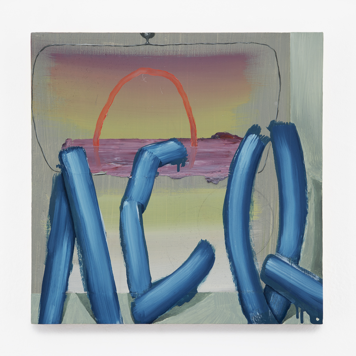 ACQ (Rainbow in Rearview); Oil Paint on Wooden Panel; 12x12”