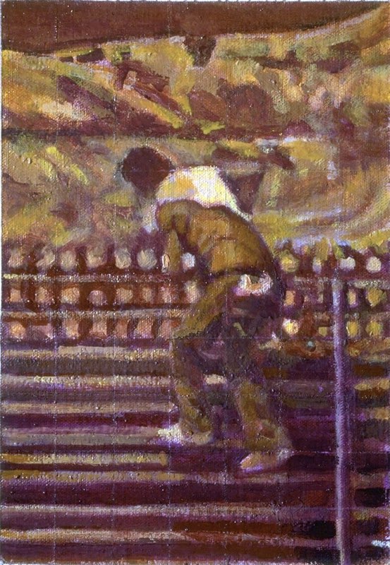 Climb 2 1992-1996oil/canvas/board 7x10”