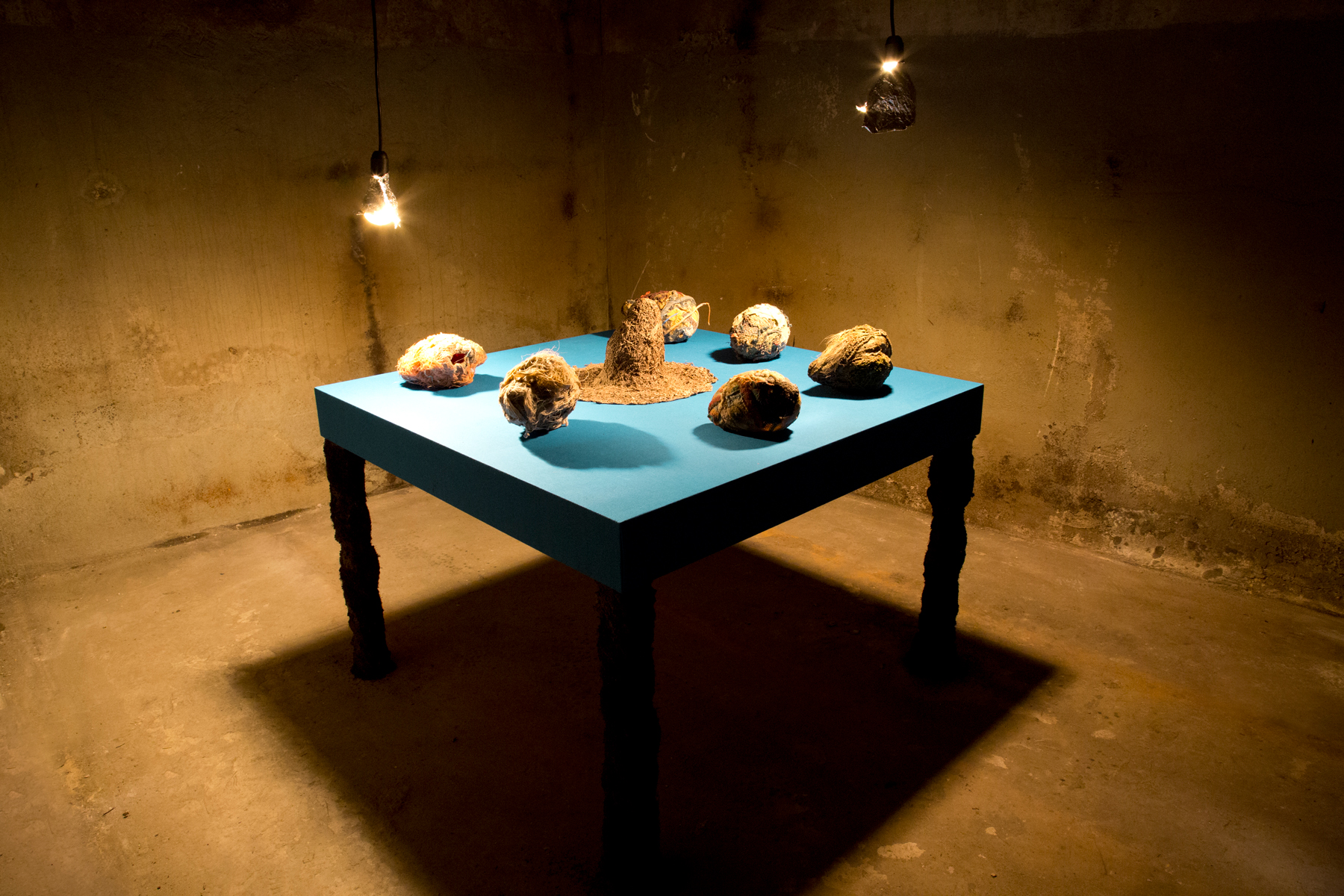 Pedro Wirz, Ovo por Olho (Colheita) (2017) | Mixed media installation, dimensions variable | Installation view at Milieu, Bern