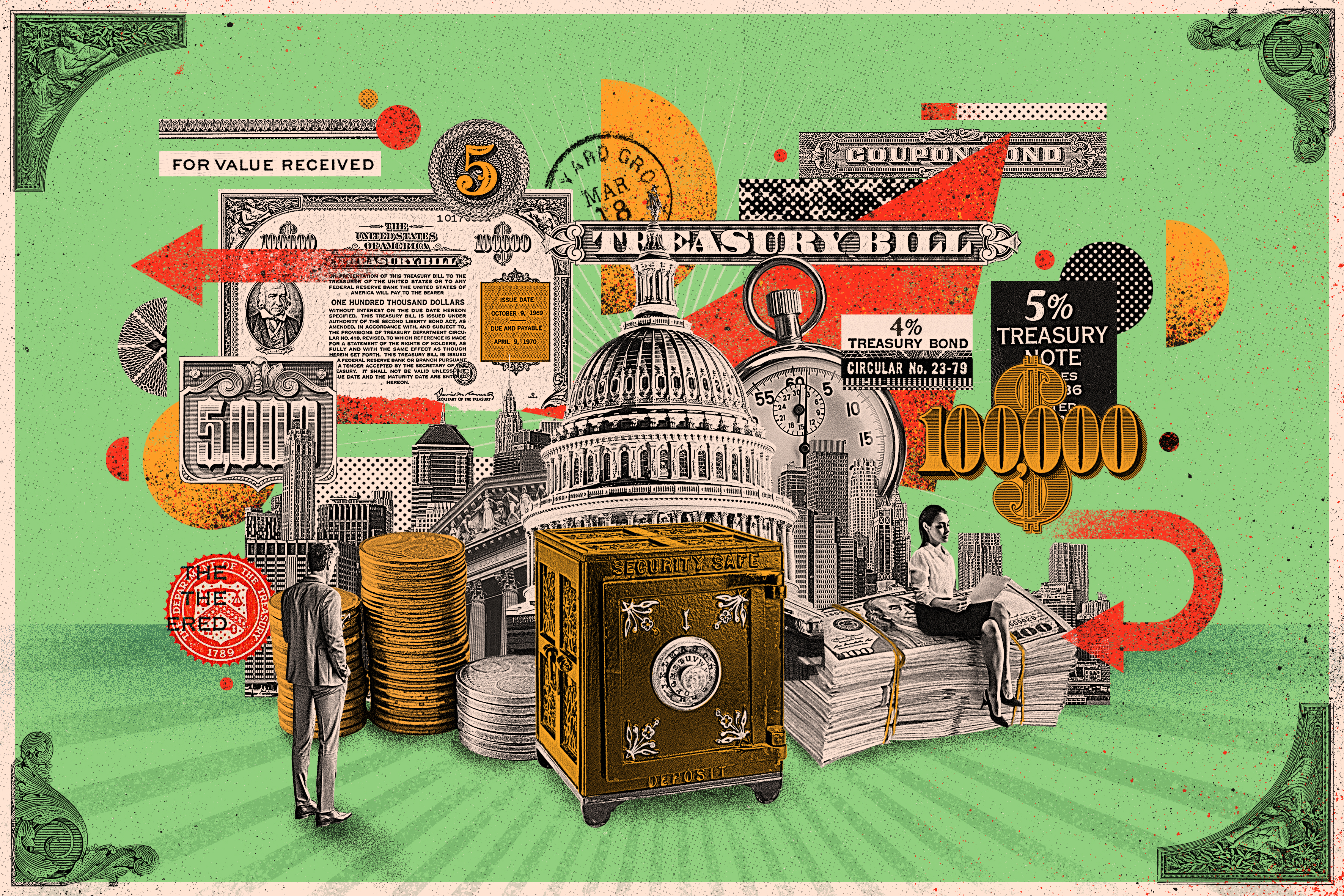 "These Are the Hottest Bond ETFs This Year—and for Good Reason" Illustration by Eduardo Ramón Trejo