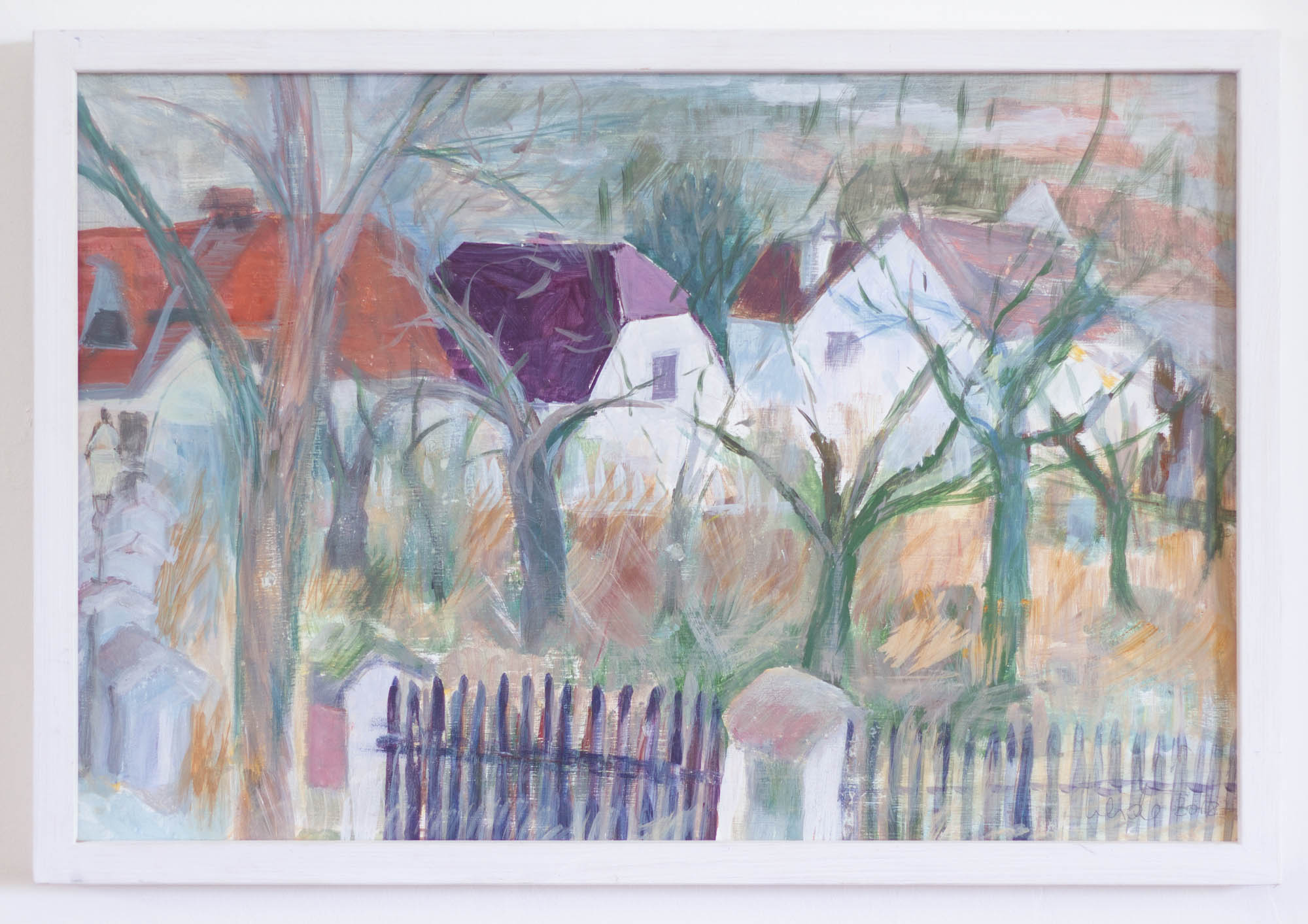 Apricot orchard, Casein Tempera/ Board, 2018, 40,5x60cm