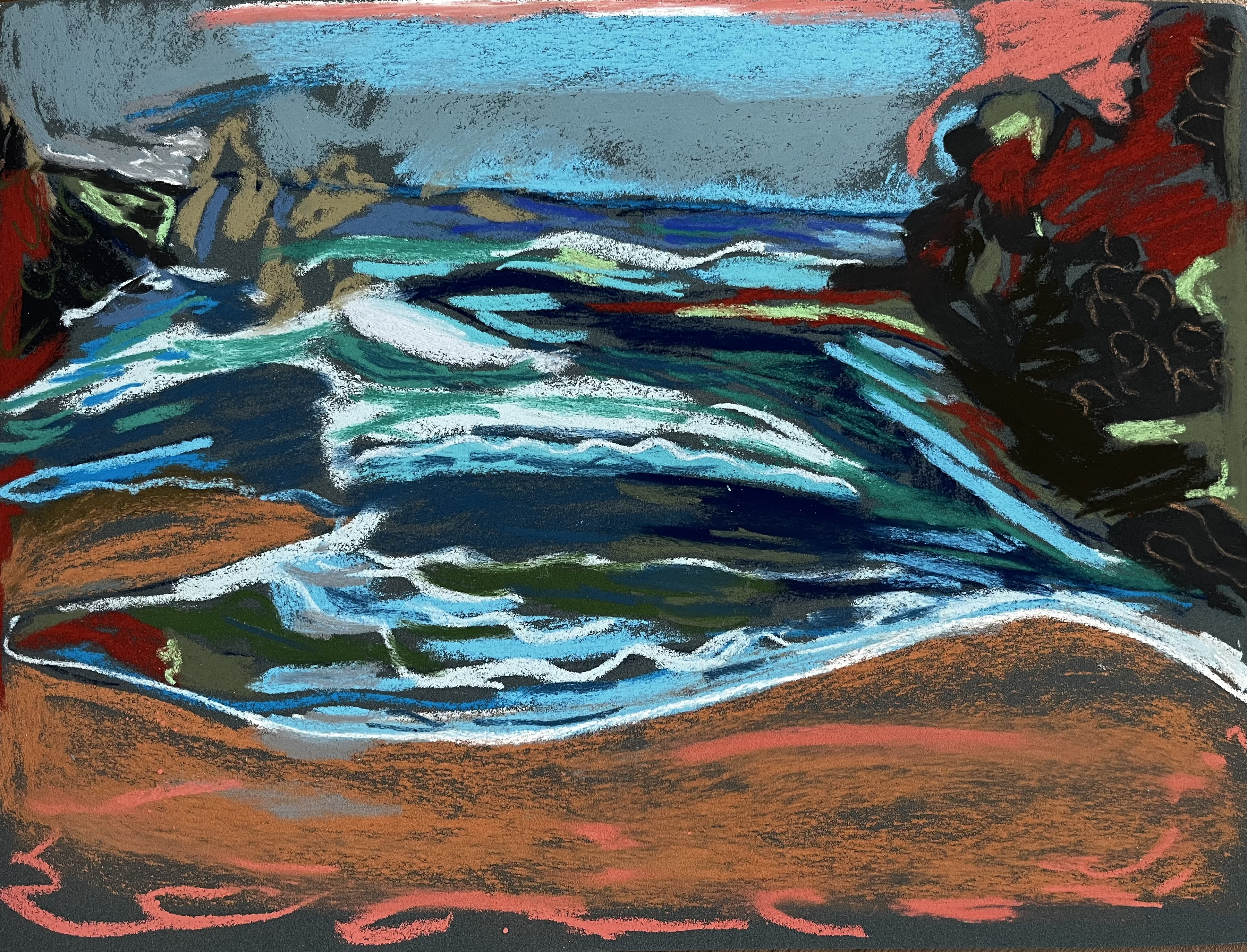 Algarve (black rocks), 2023Pastel on paper11 4/5 x 15 3/4 in.30 x 40 cm