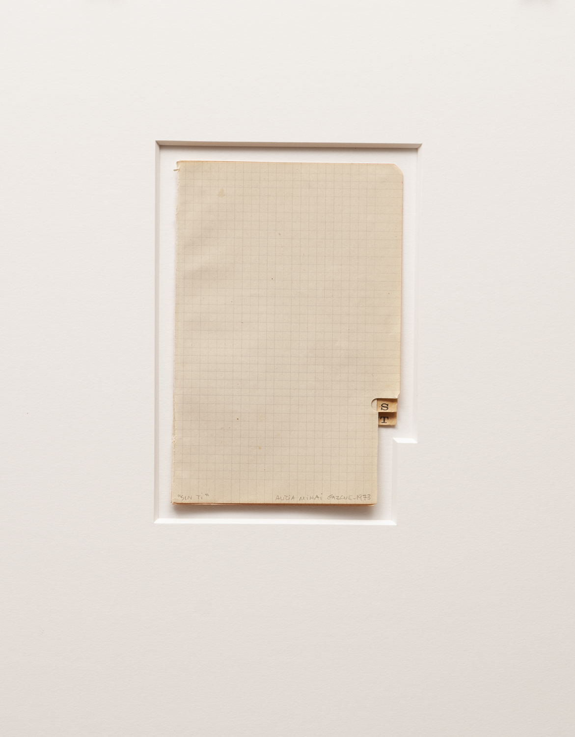 Sin ti, 1973 Indexed note book pages Image size 6.5" x 4.25"