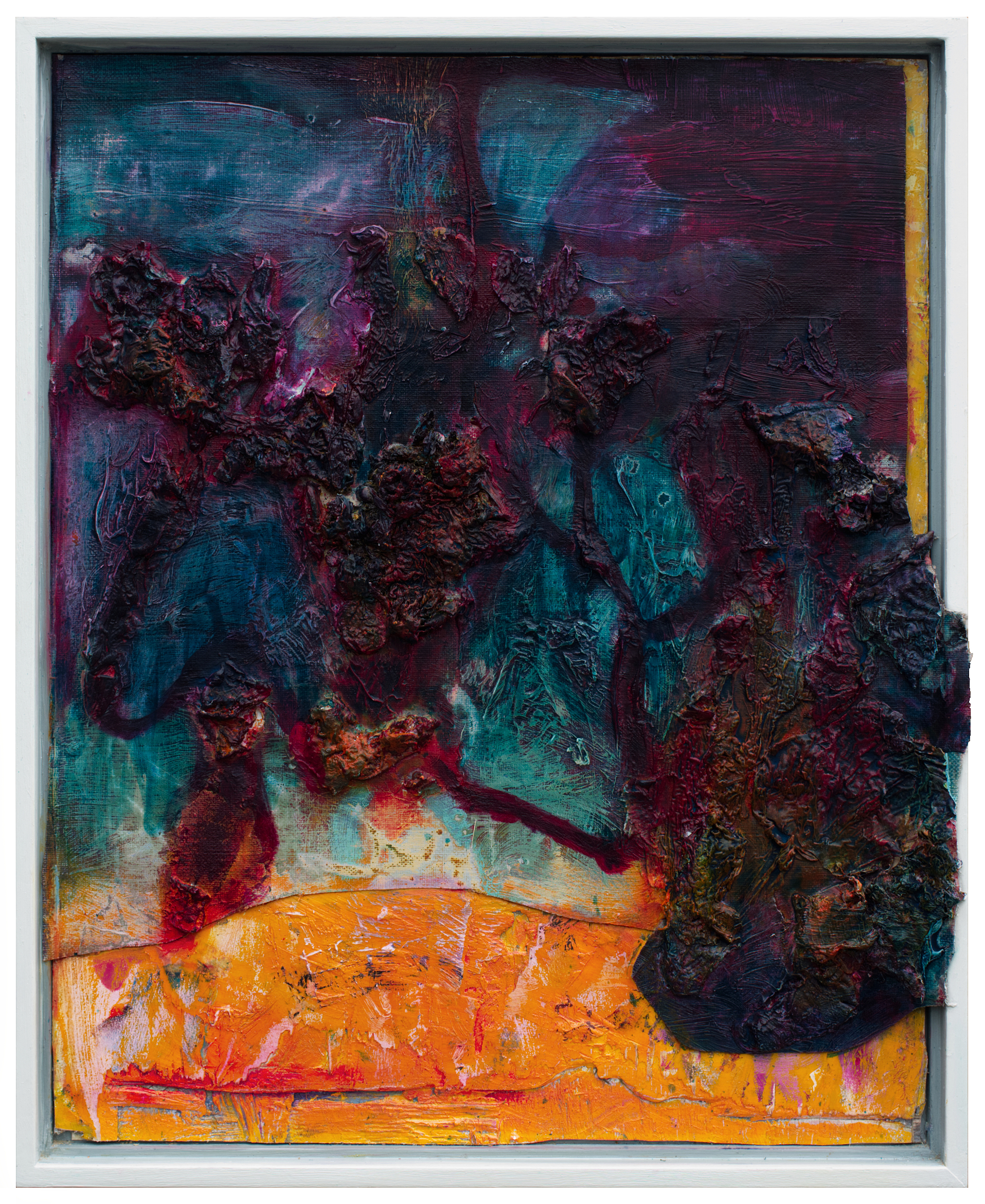 Summer (dark companion), oil on linen and wood, 54x42 cm, 2025