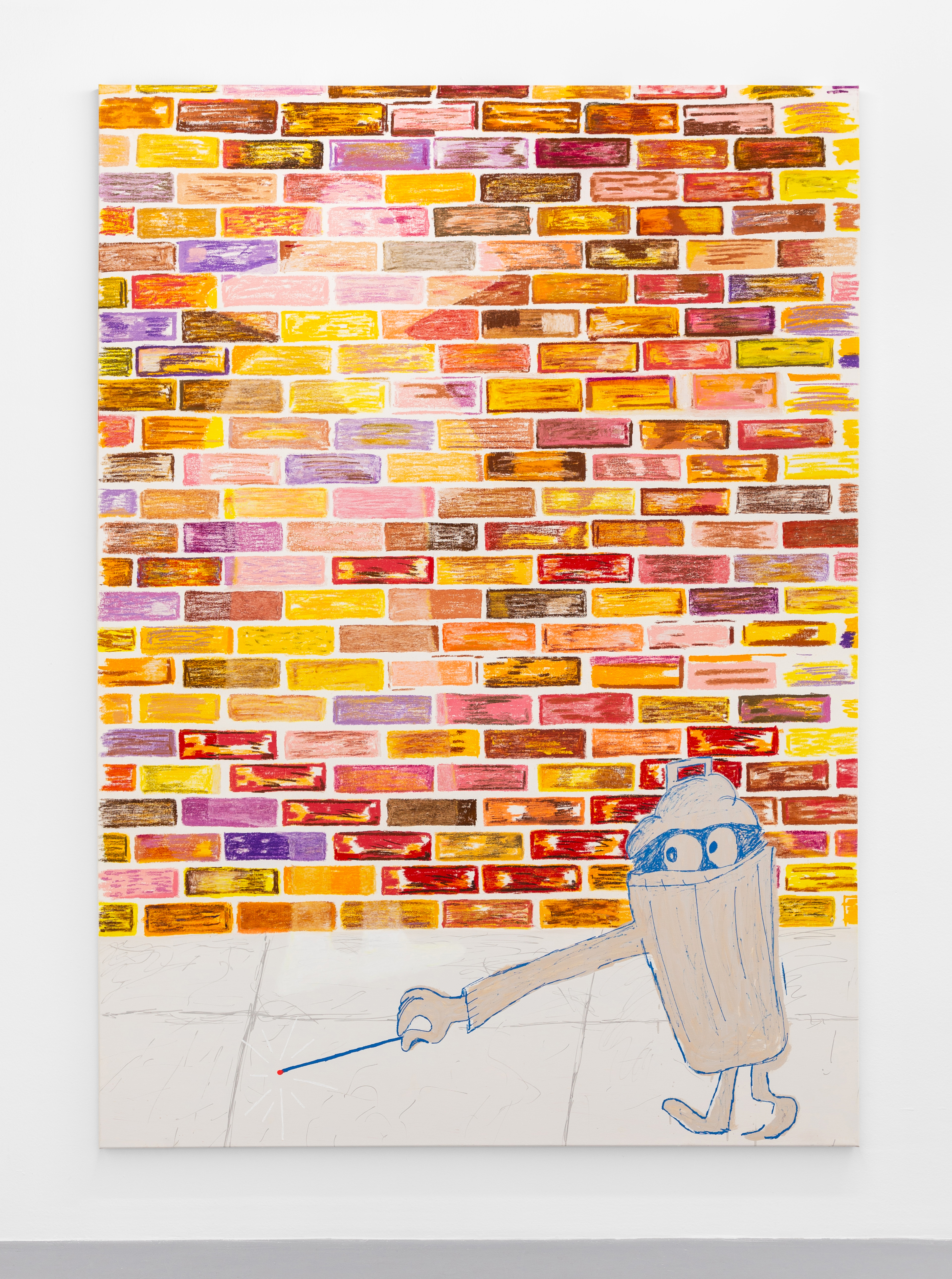 Hocus Pocus 2021Dry pastel, enamel, oil and acrylic on canvas215 x 154 cm1/2