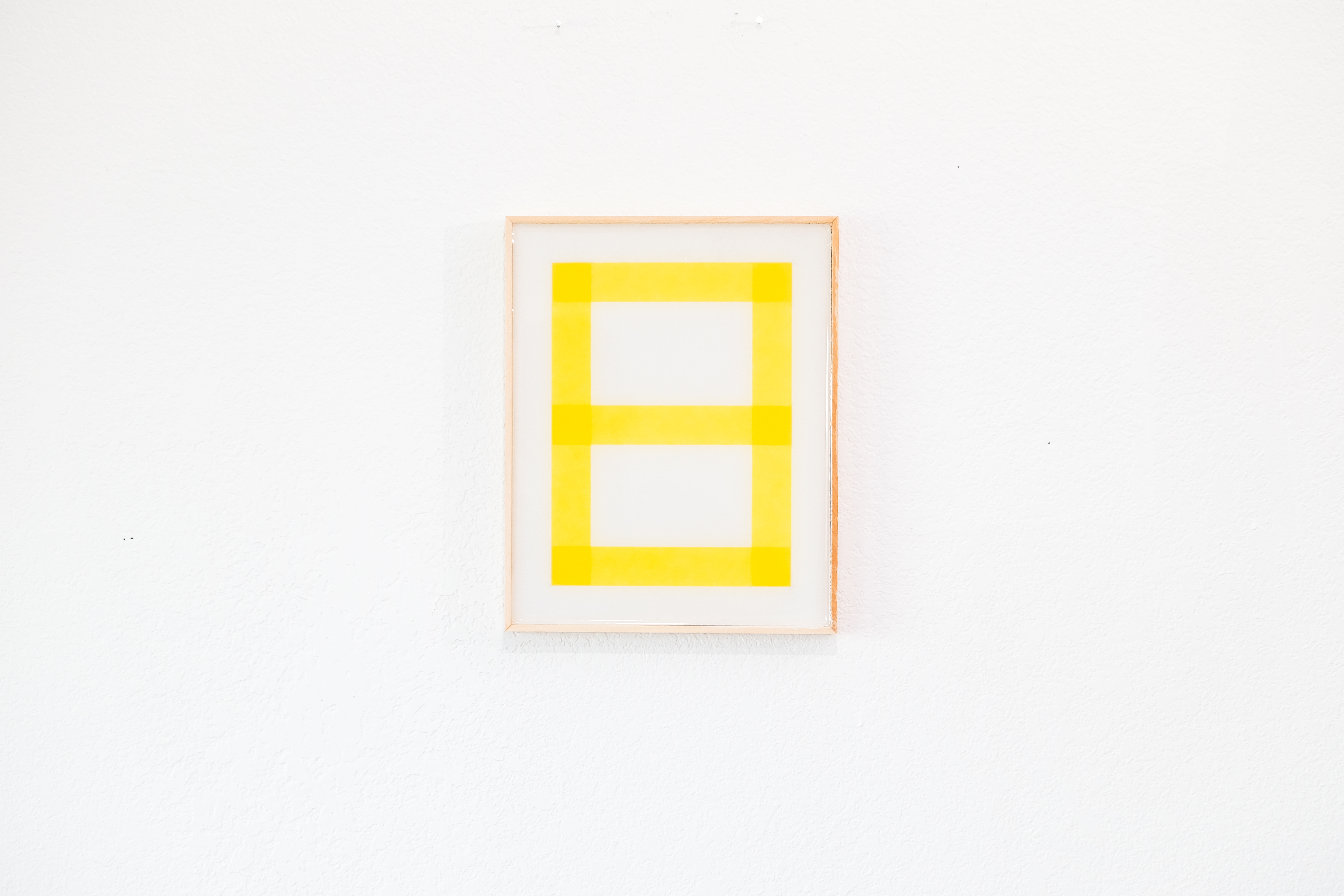 Grid Study 02 (Yellow), 2019, Tape and resin on wood panel, 10 x 8 in