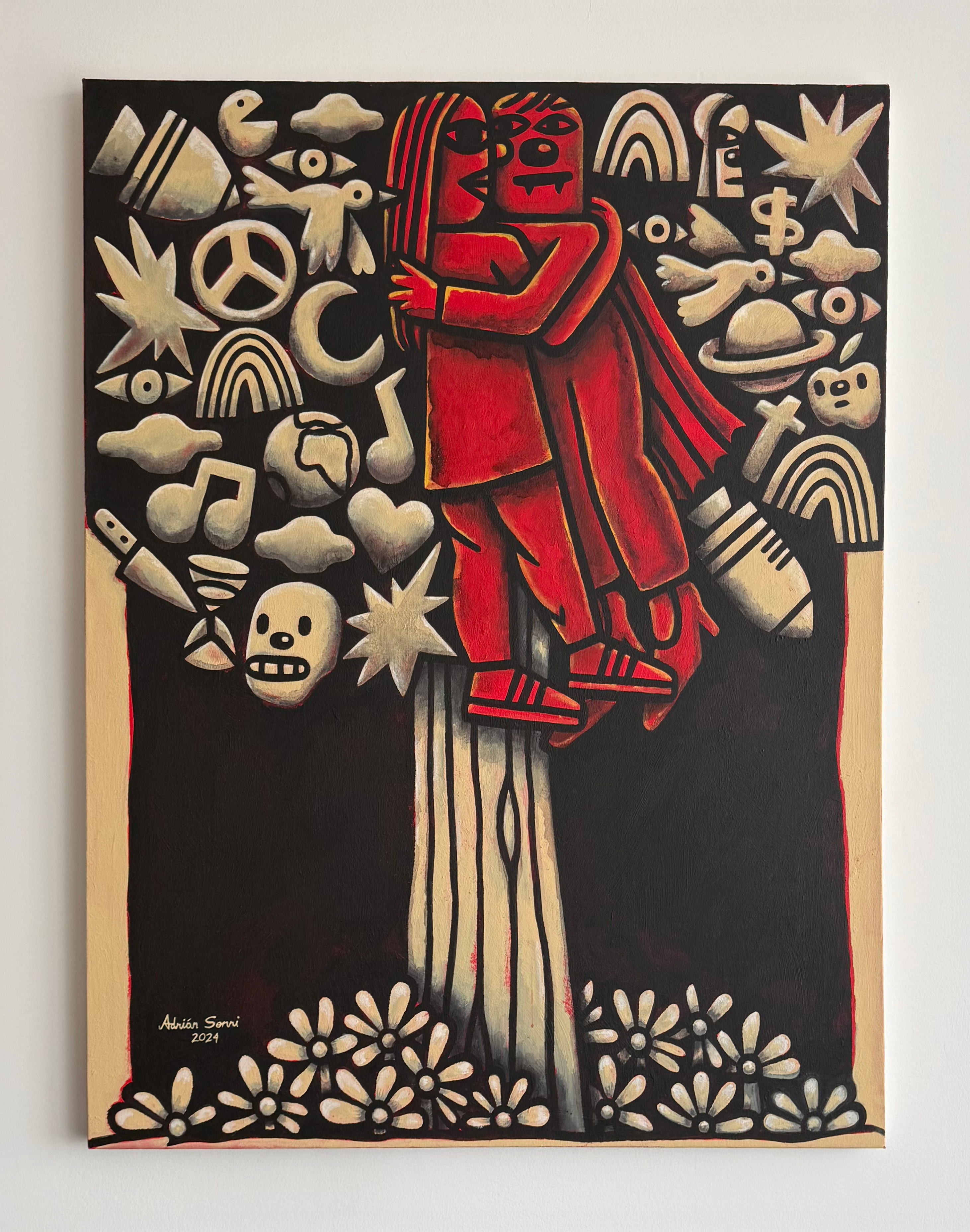 DRACULA WITH HIGH HEELSACRYLIC PAINTING ON CANVAS - 40x32 INCHES - 2025PRICE UPON REQUEST - HOLA@SONNI.WORLD