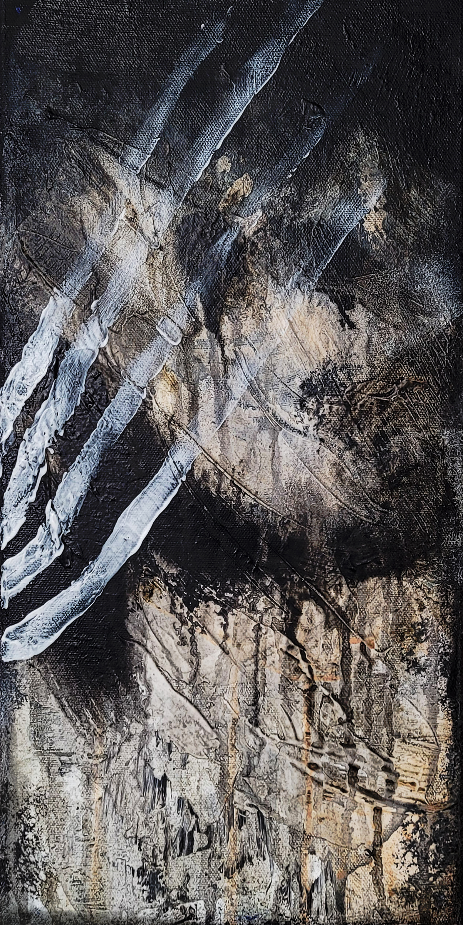 Hint of wild and... 20x40cm, Mixed media on canvas