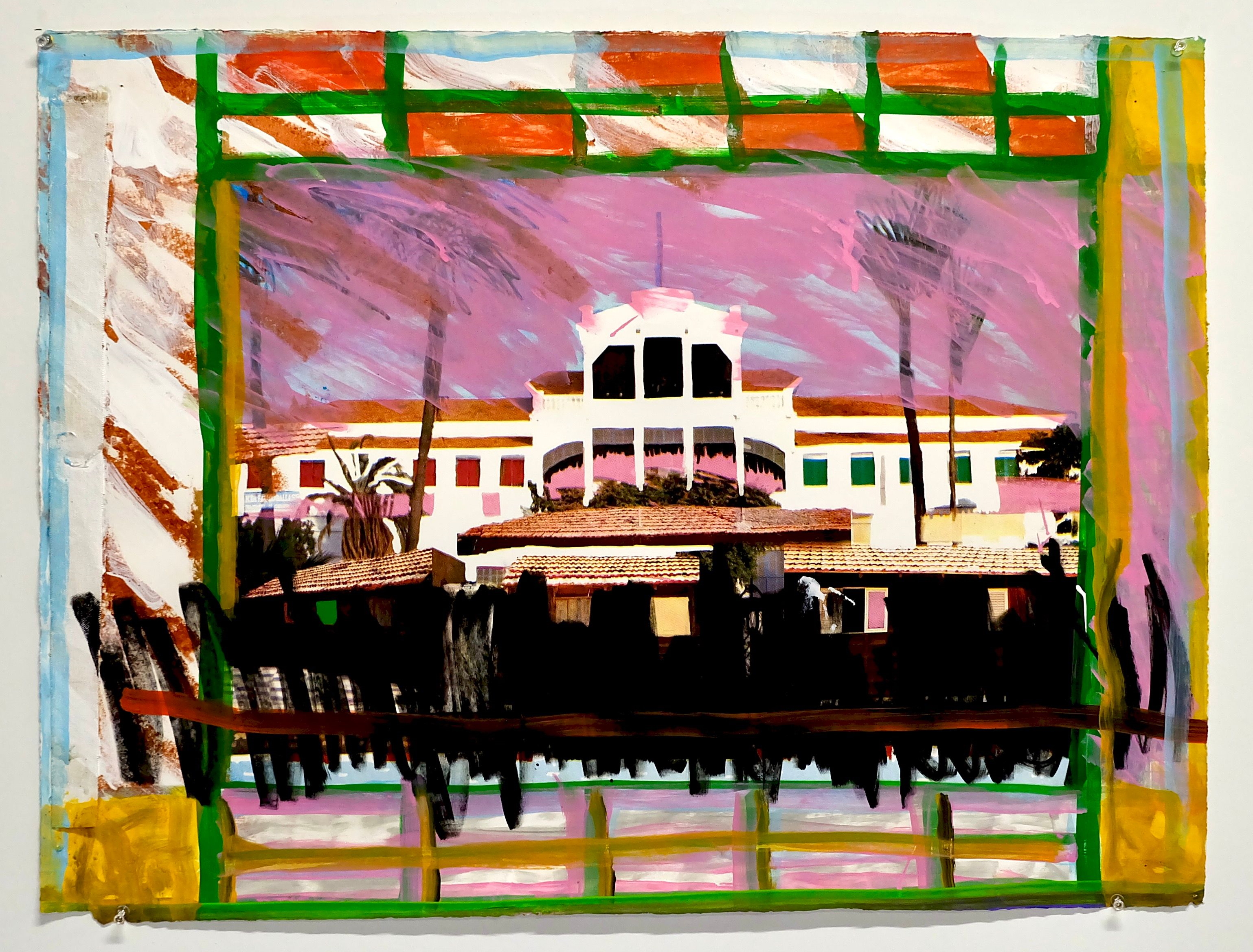 Untitled 3 Acrylic over 4 color screen print on Somerset paper30” x 22”2022