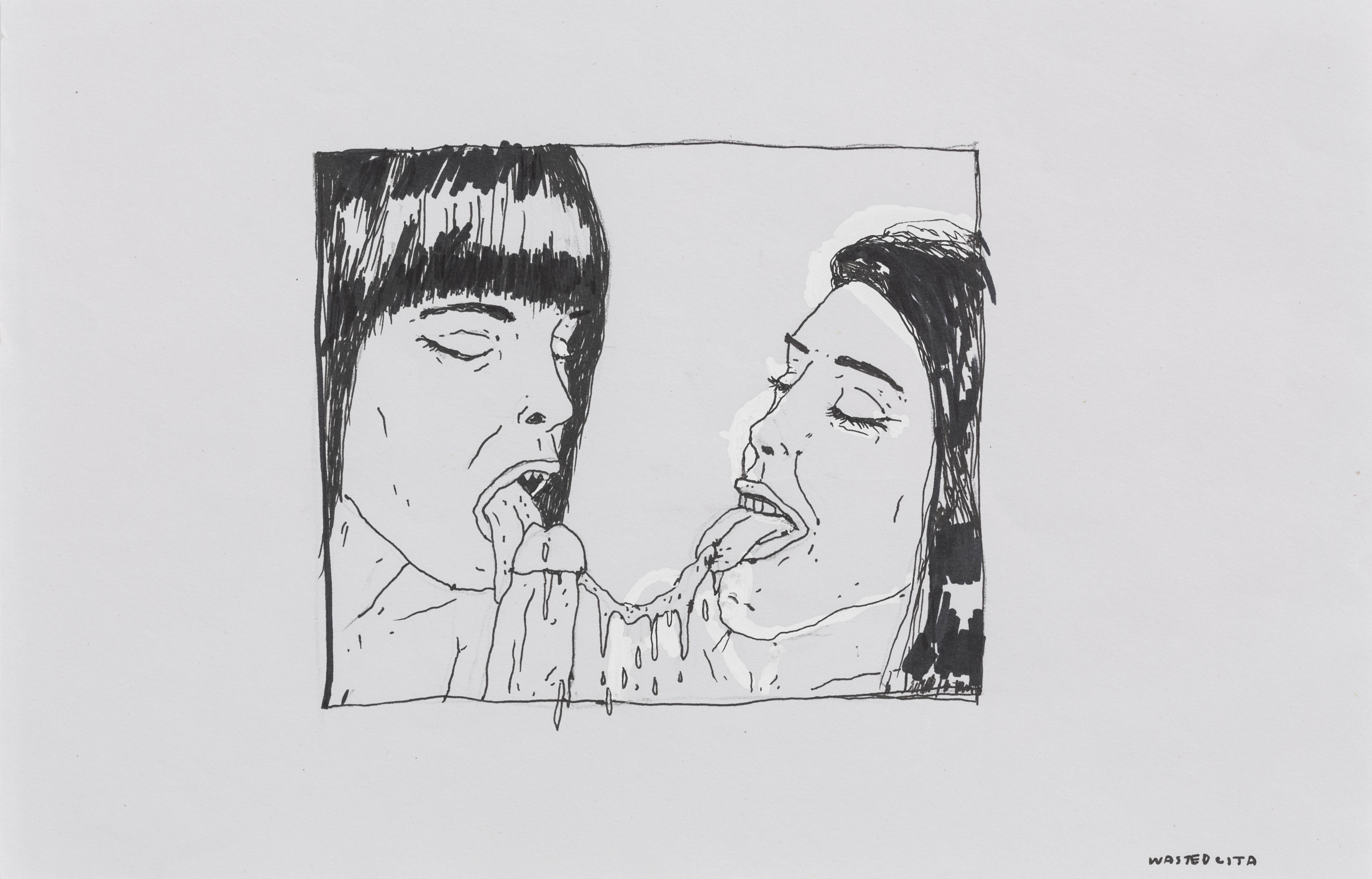 Things I Draw After Watching Porn. 201414,2 x 21,5 cmInk on paper