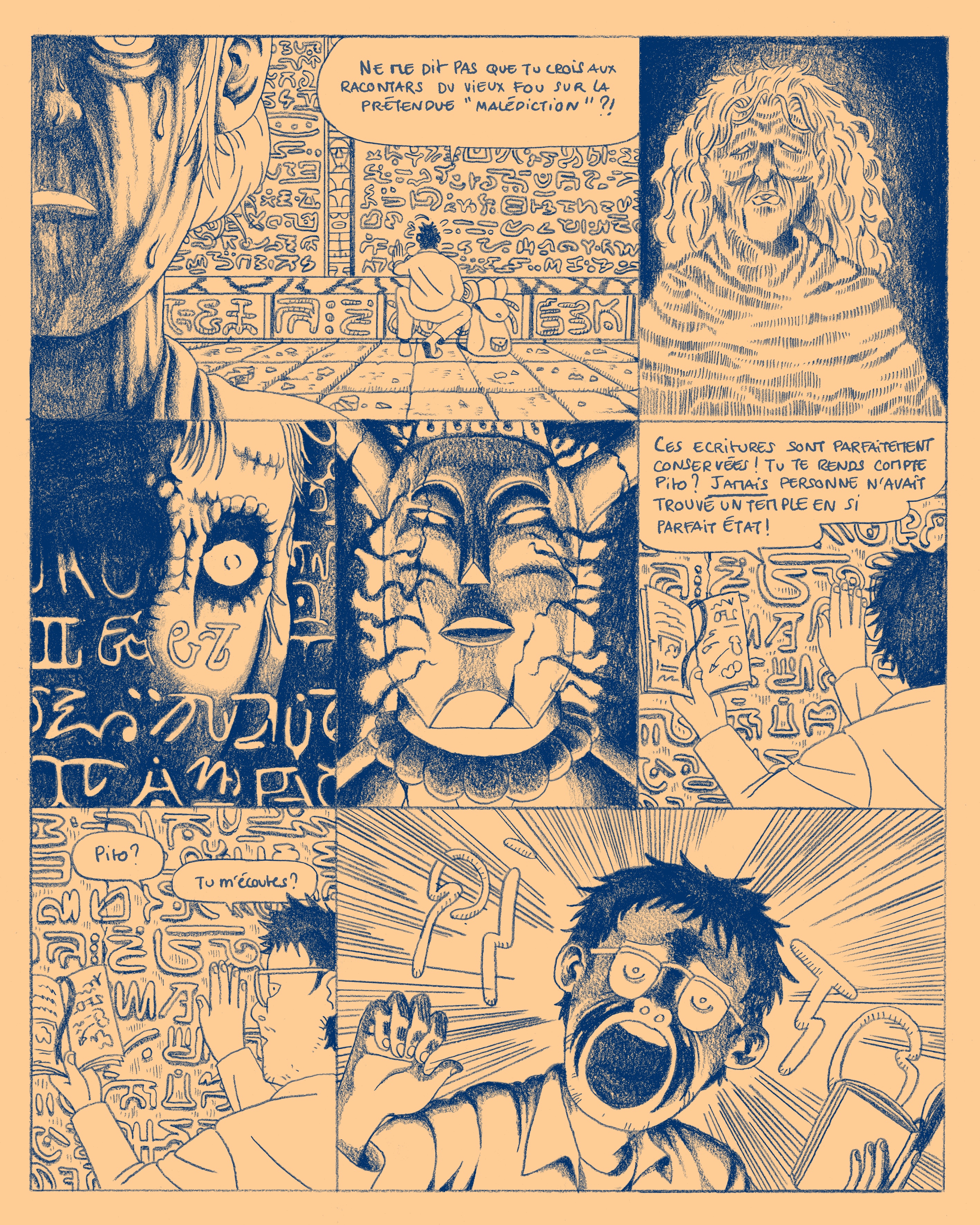 Temple Maudit, 6 pages short comics for Visceral, published by Chahut Editions, 2021
