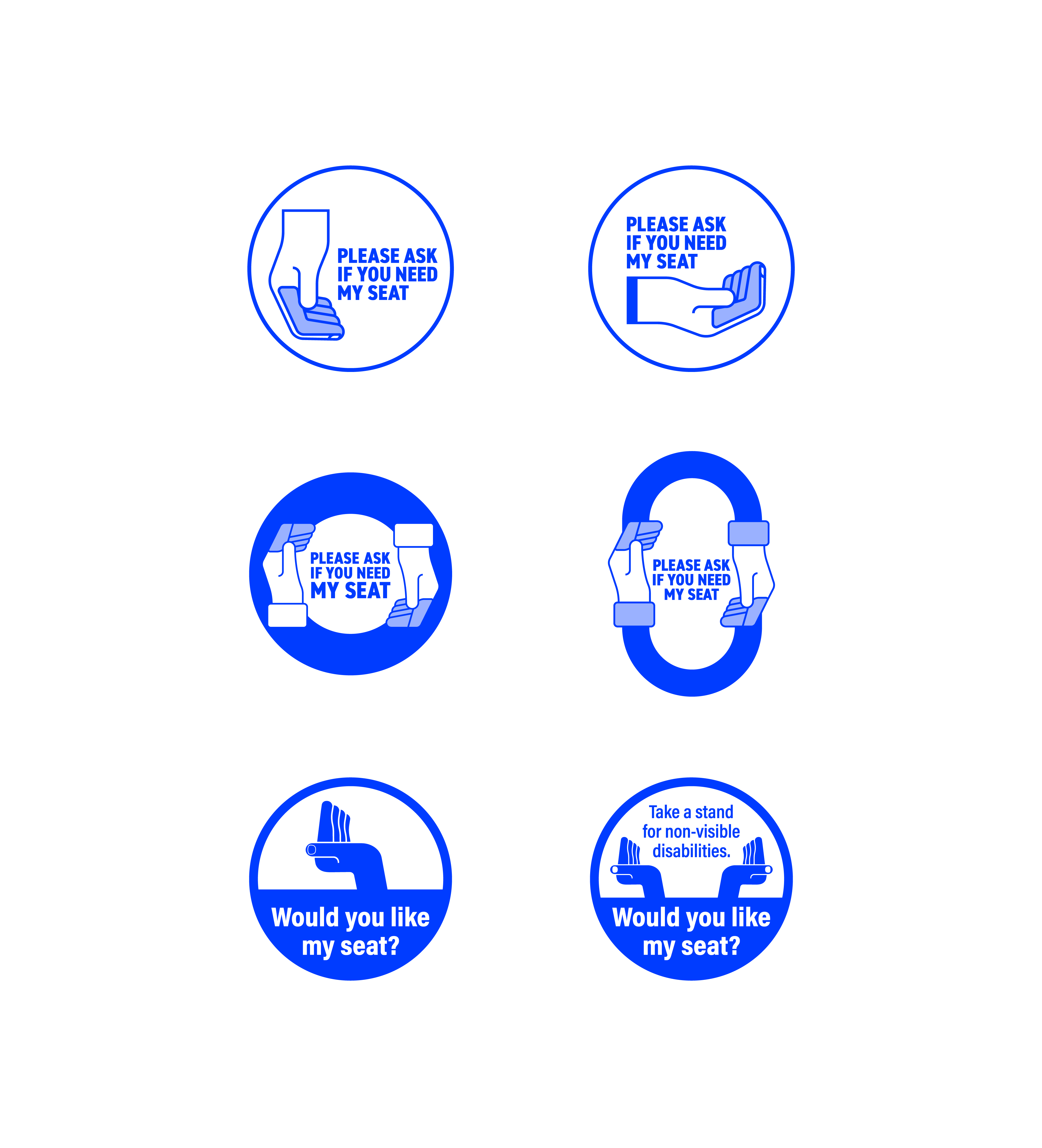 Badge key design development (Top - Reaching out / Middle - Switching positions; One stand while the other sit / Bottom - Supporting )