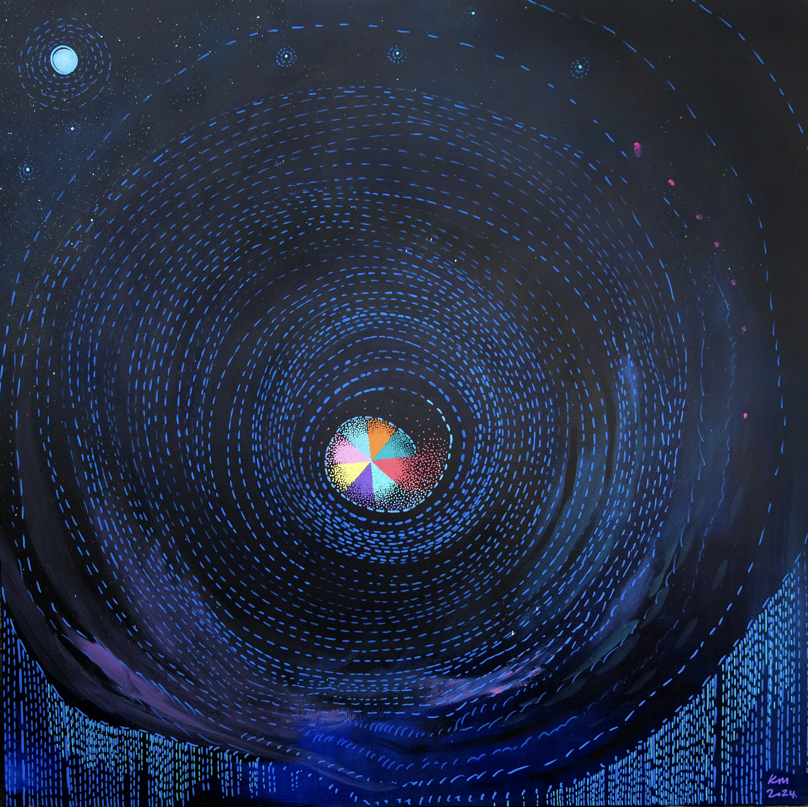 EmergeAcrylic & spray paint on wood120cm x 120cm2024