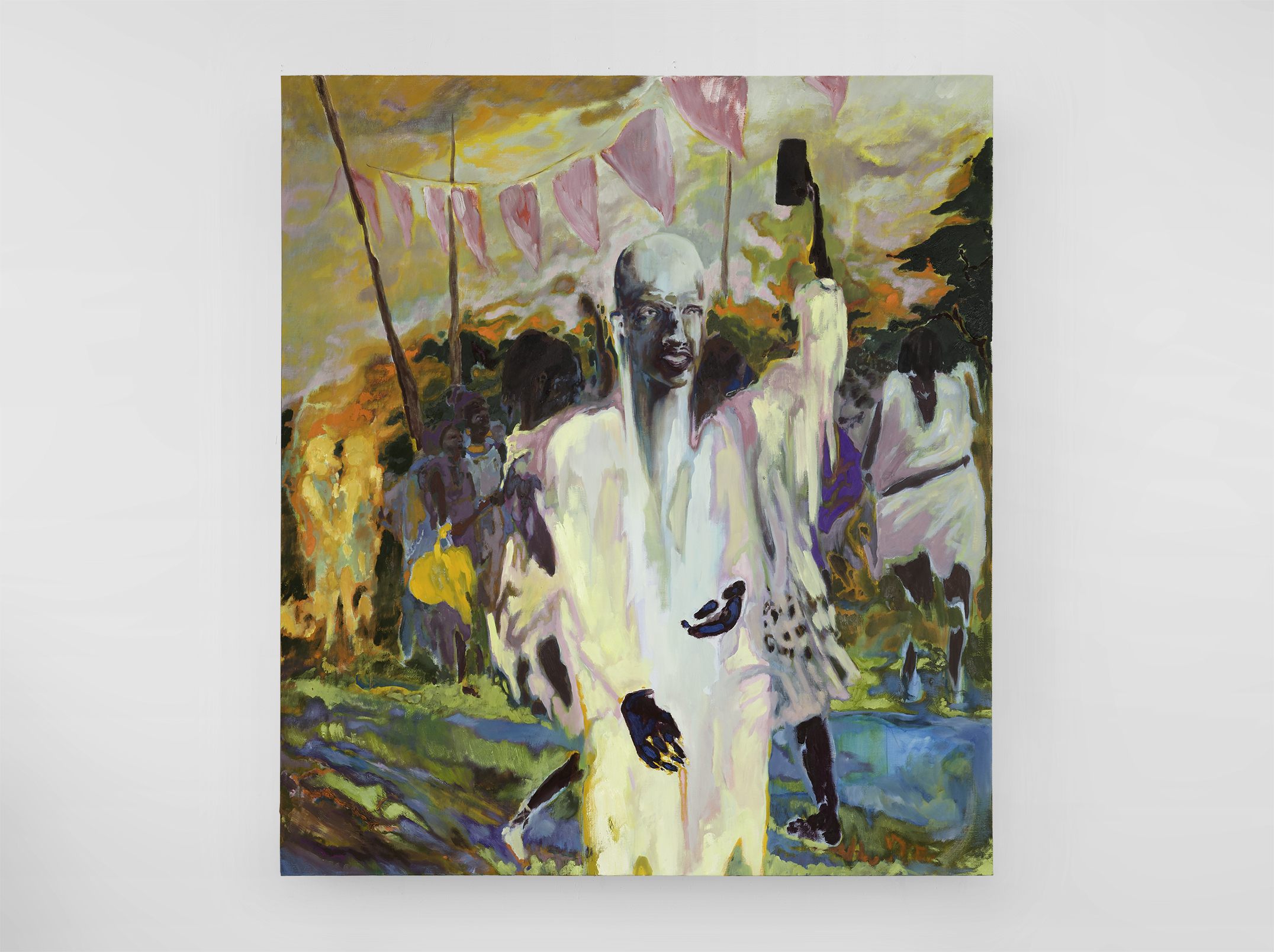 A Miracle at Utopia Park, 2023, oil on linen, 170 x 150 cm (66 7/8 x 59 in)