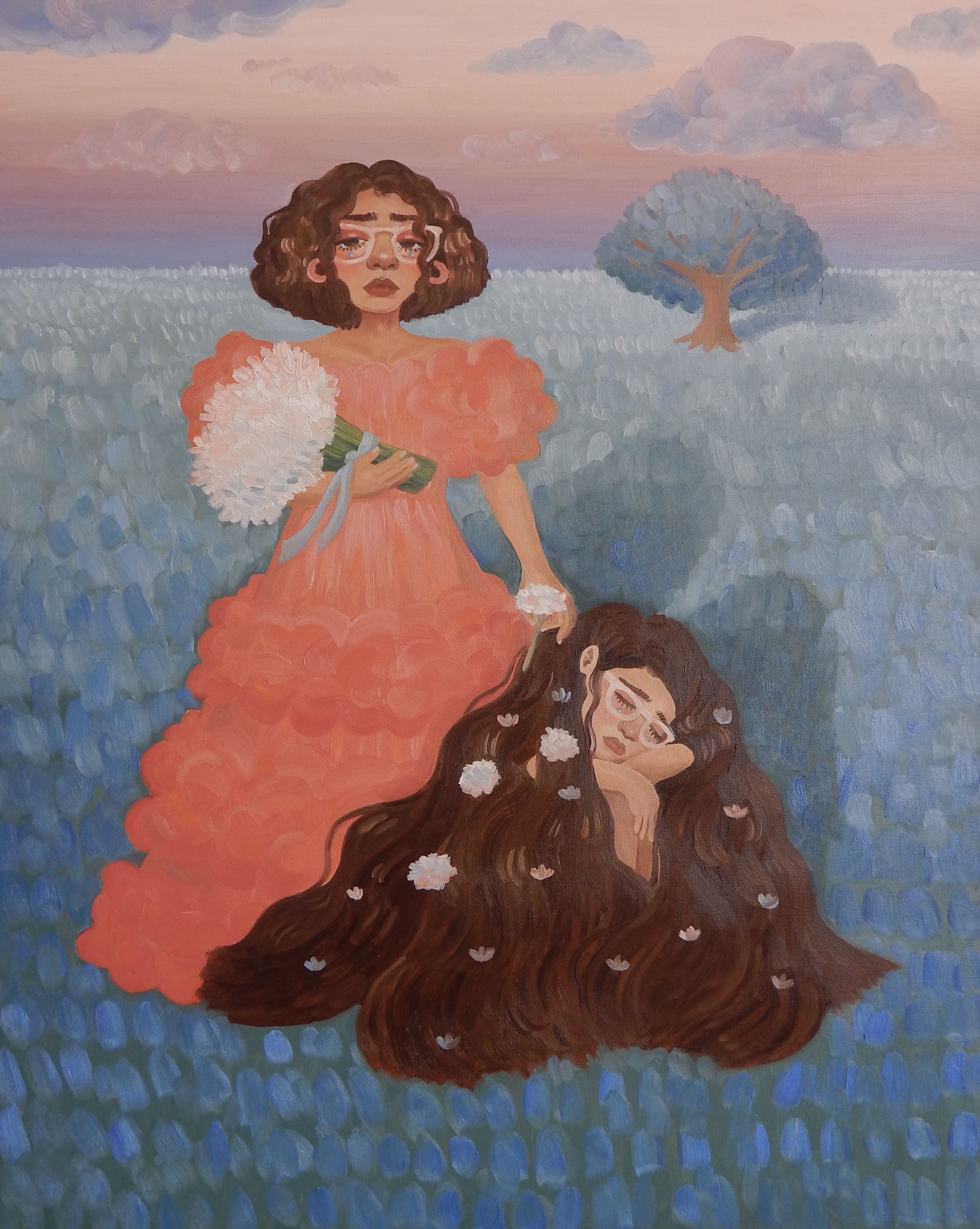 Me and My Younger Self." oil on canvas, 24"x30", September 2019.