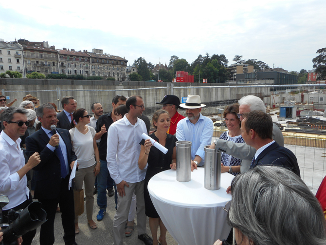 14/06/2017 - EVENEMENTLa première pierre de la Nouvelle Comédie a été posée