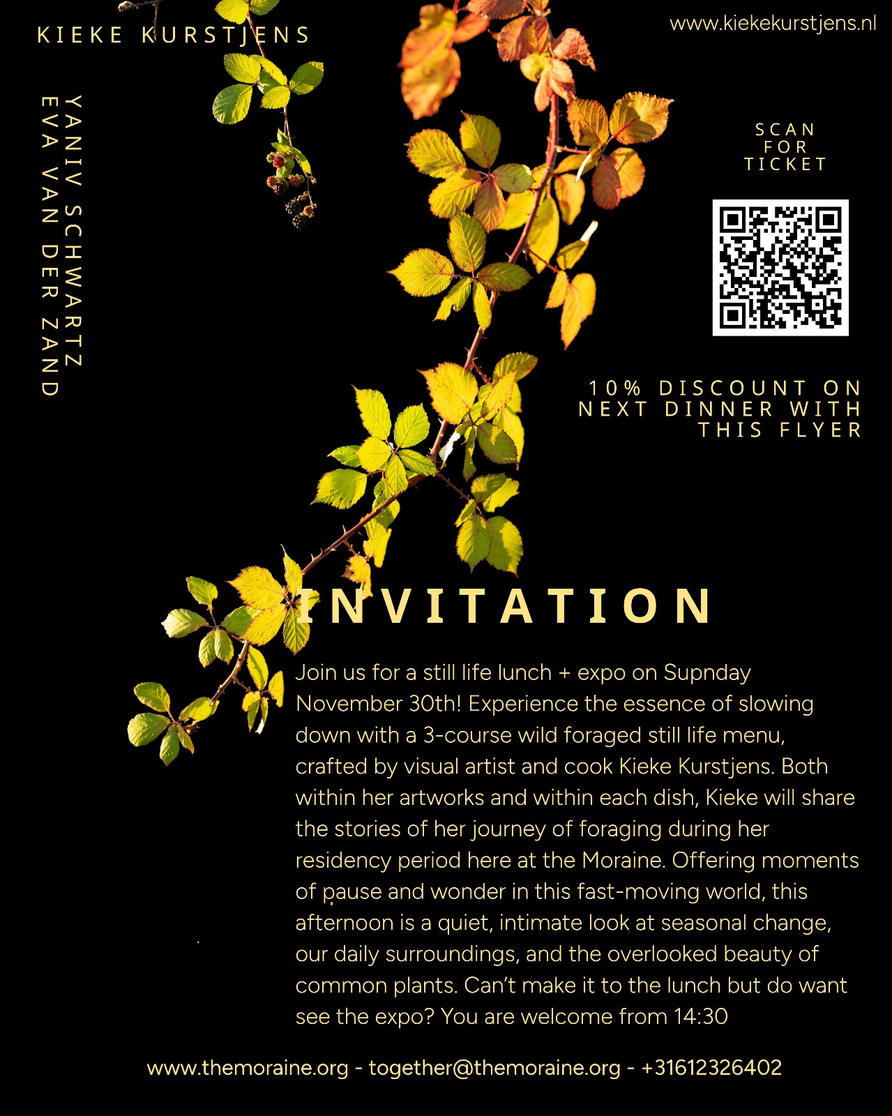 On November 30th 2025, together with the Moraine I organise a lunch + expo inspired by my residency there in September. 